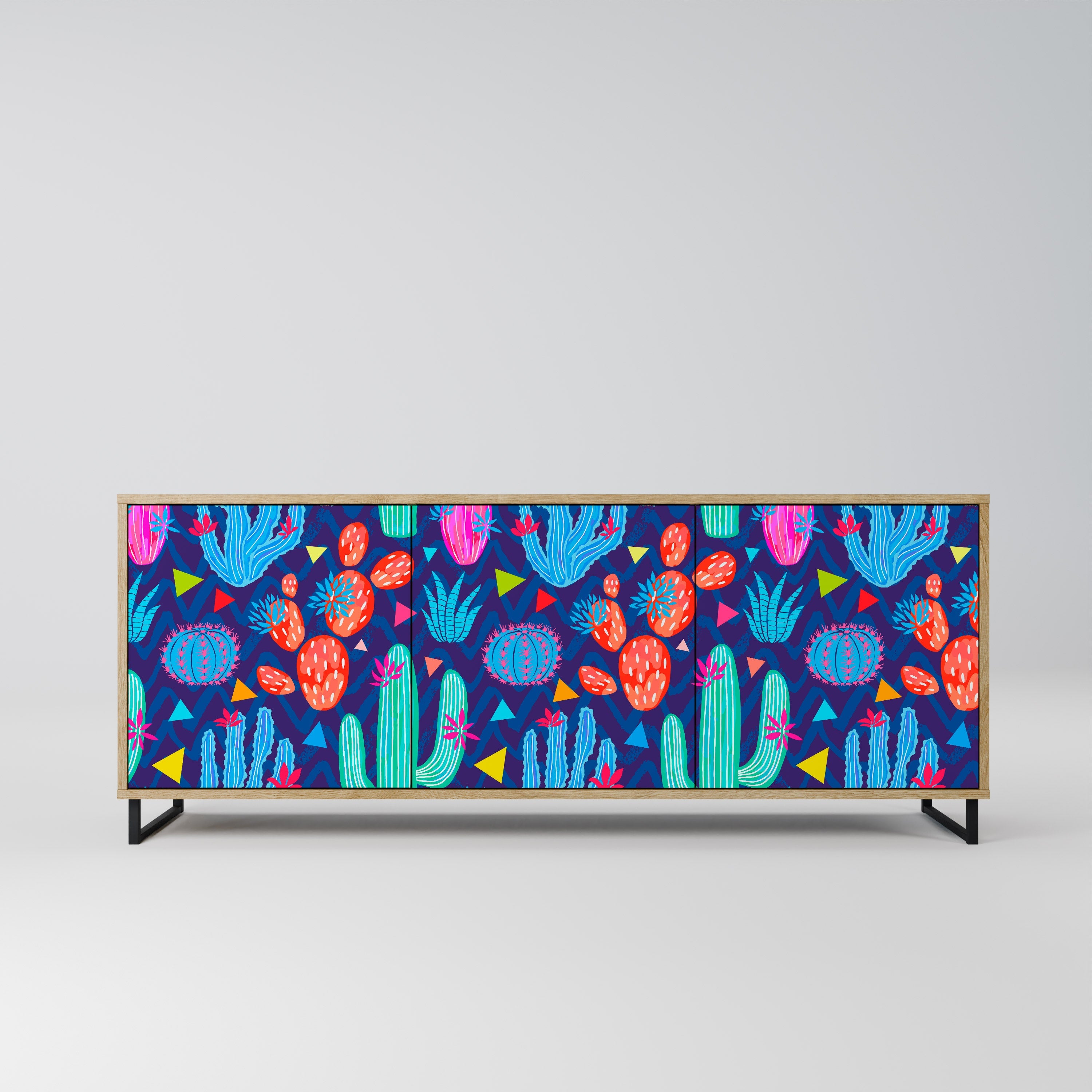 CACTUS VIBES 3-türiges Sideboard in Eichenoptik