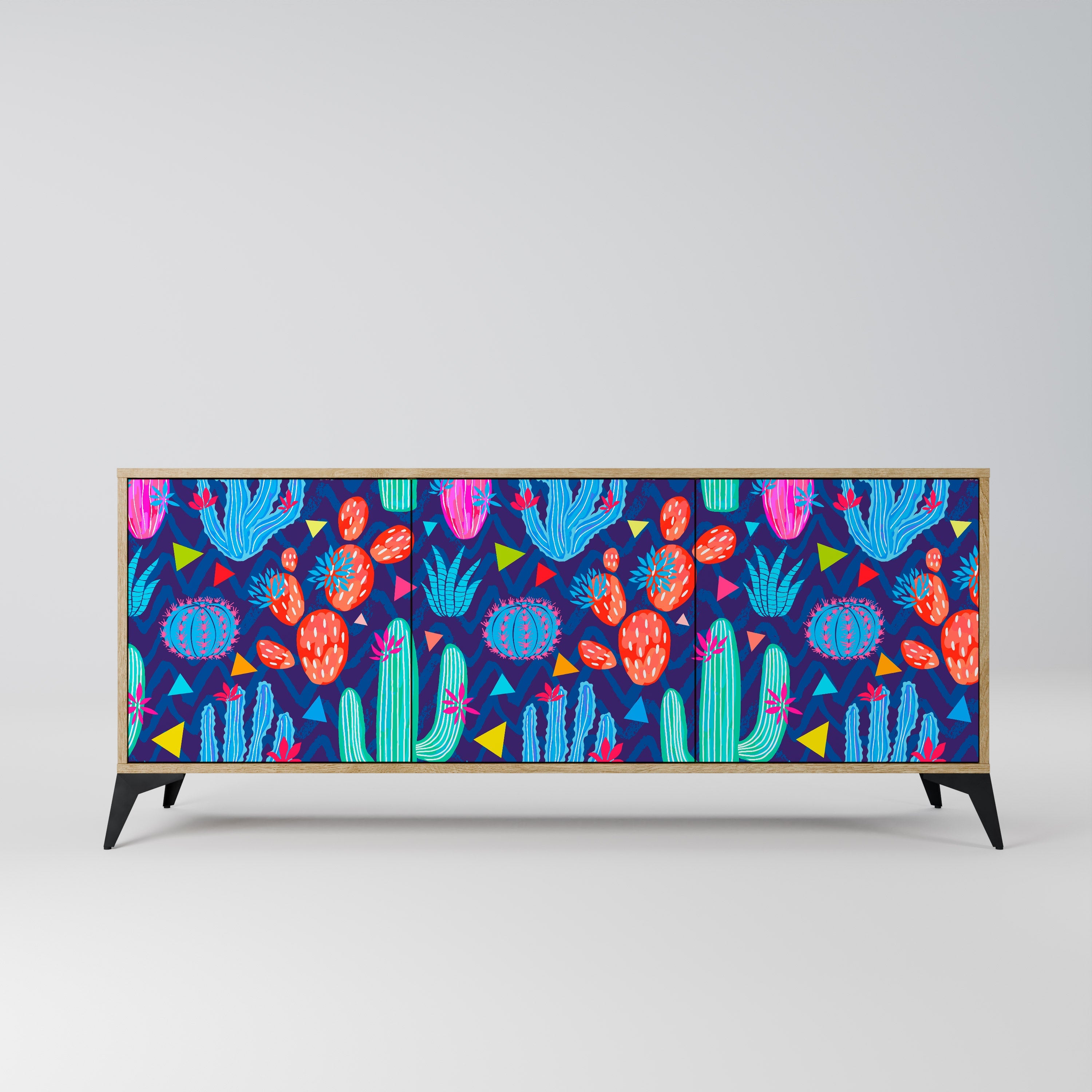 CACTUS VIBES 3-türiges Sideboard in Eichenoptik