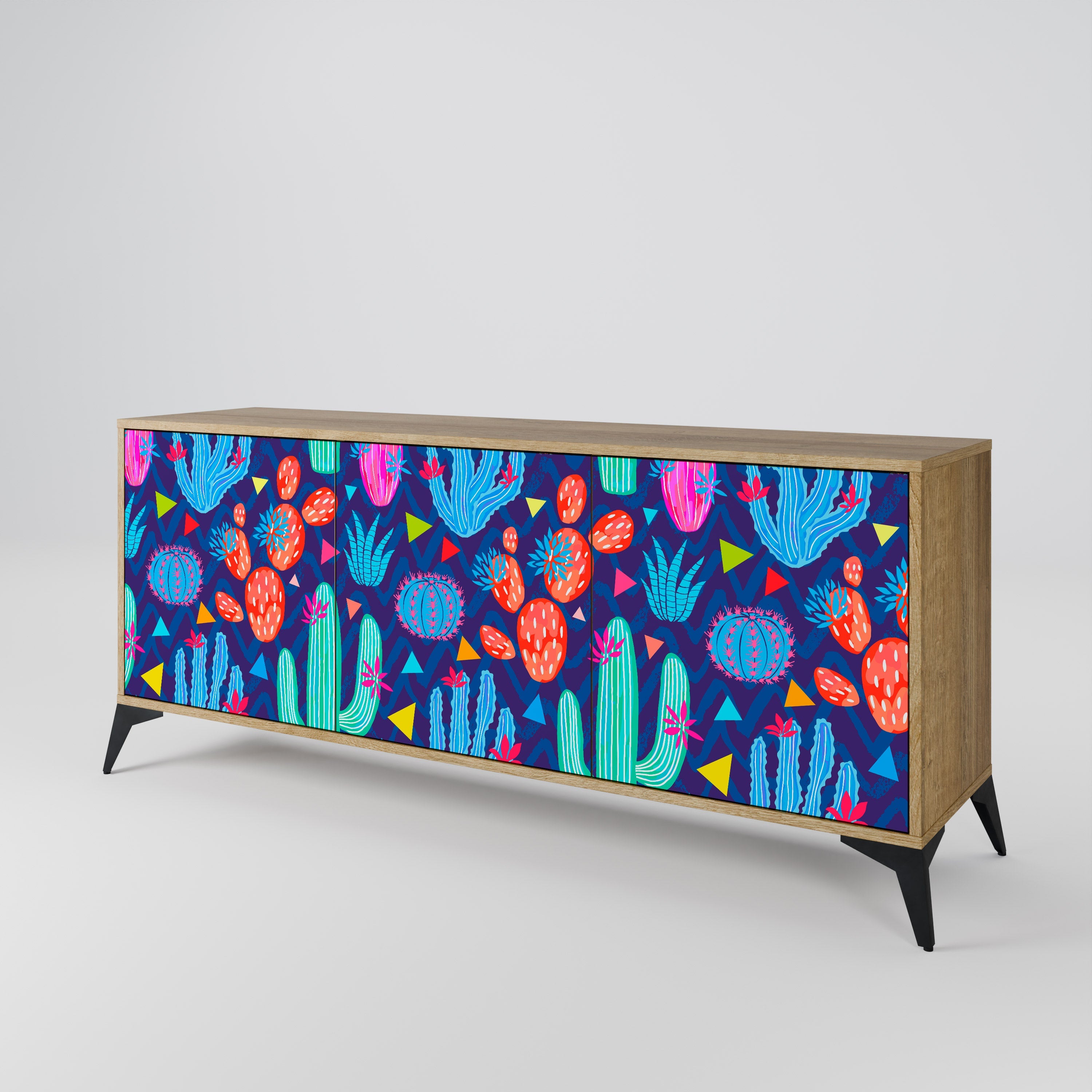 CACTUS VIBES 3-türiges Sideboard in Eichenoptik