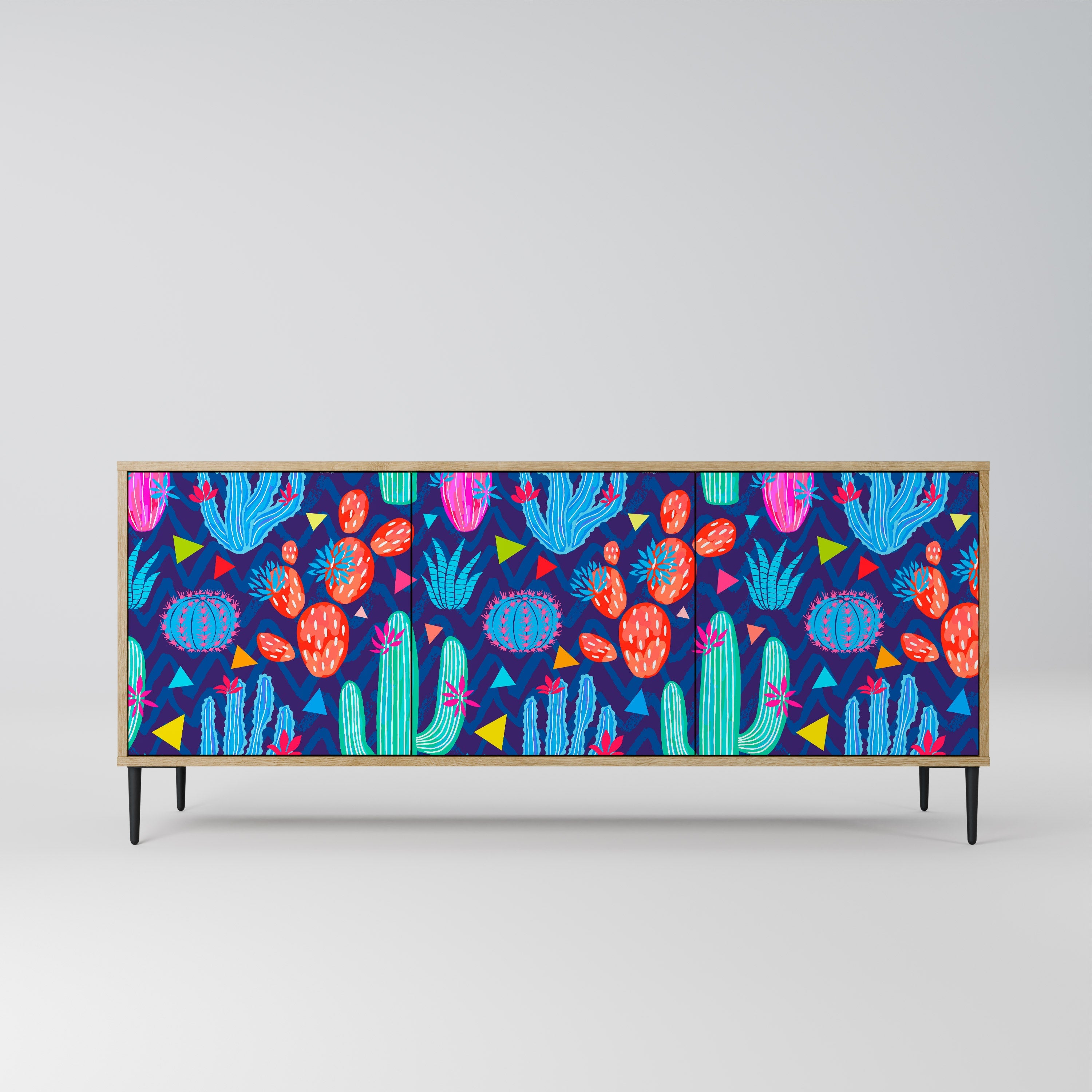 CACTUS VIBES 3-türiges Sideboard in Eichenoptik
