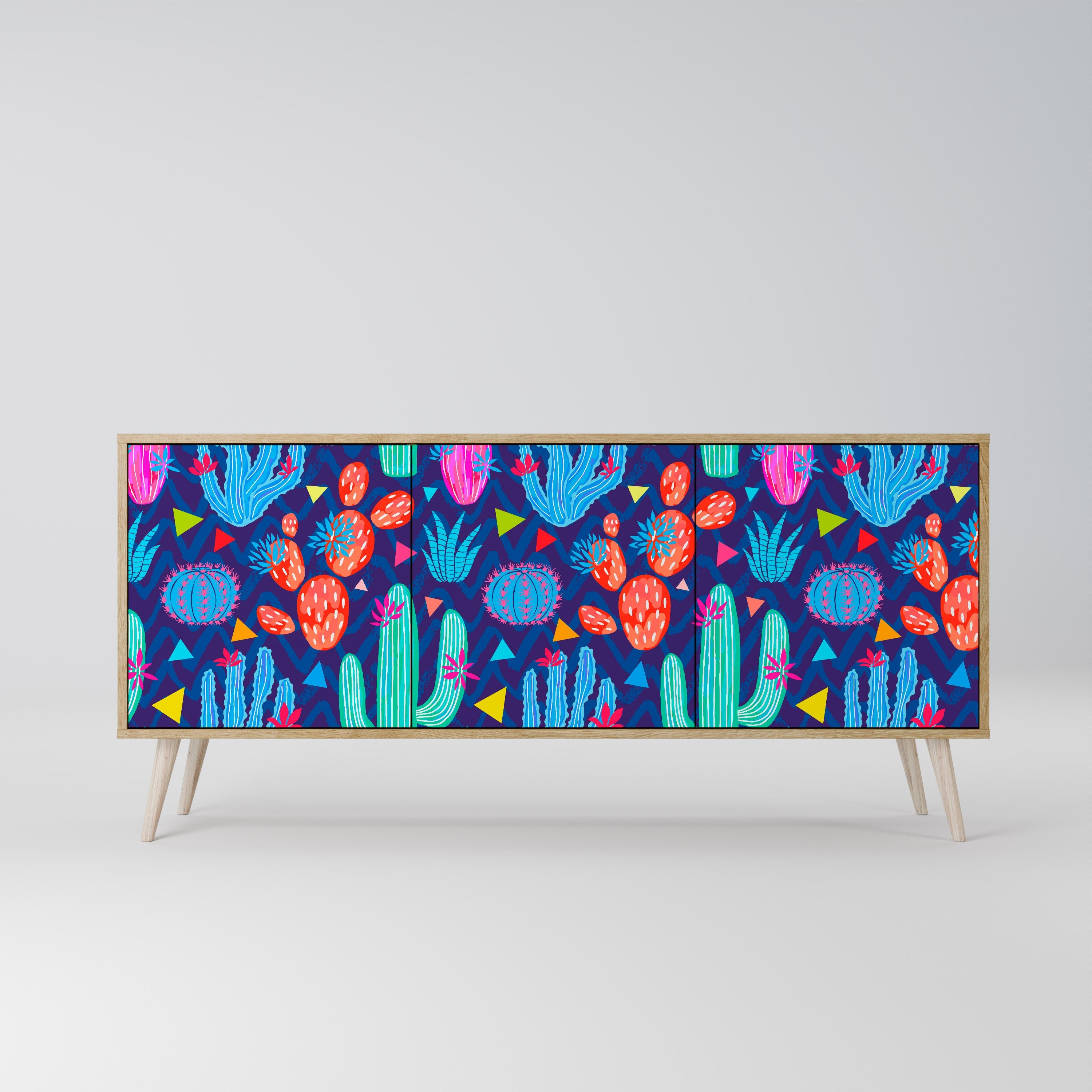 CACTUS VIBES 3-türiges Sideboard in Eichenoptik