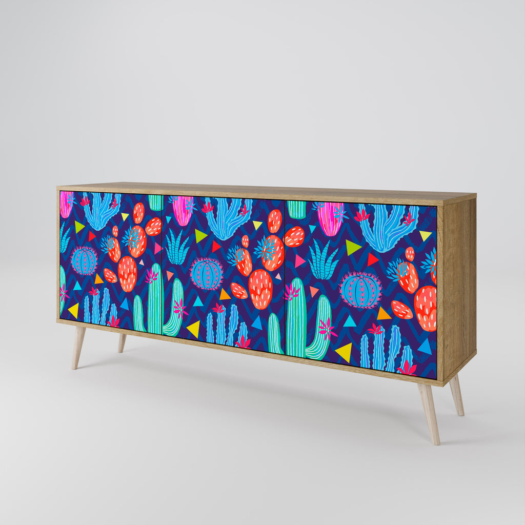 CACTUS VIBES 3-türiges Sideboard in Eichenoptik