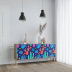 CACTUS VIBES Sideboard mit 3 Türen in Eiche-Optik