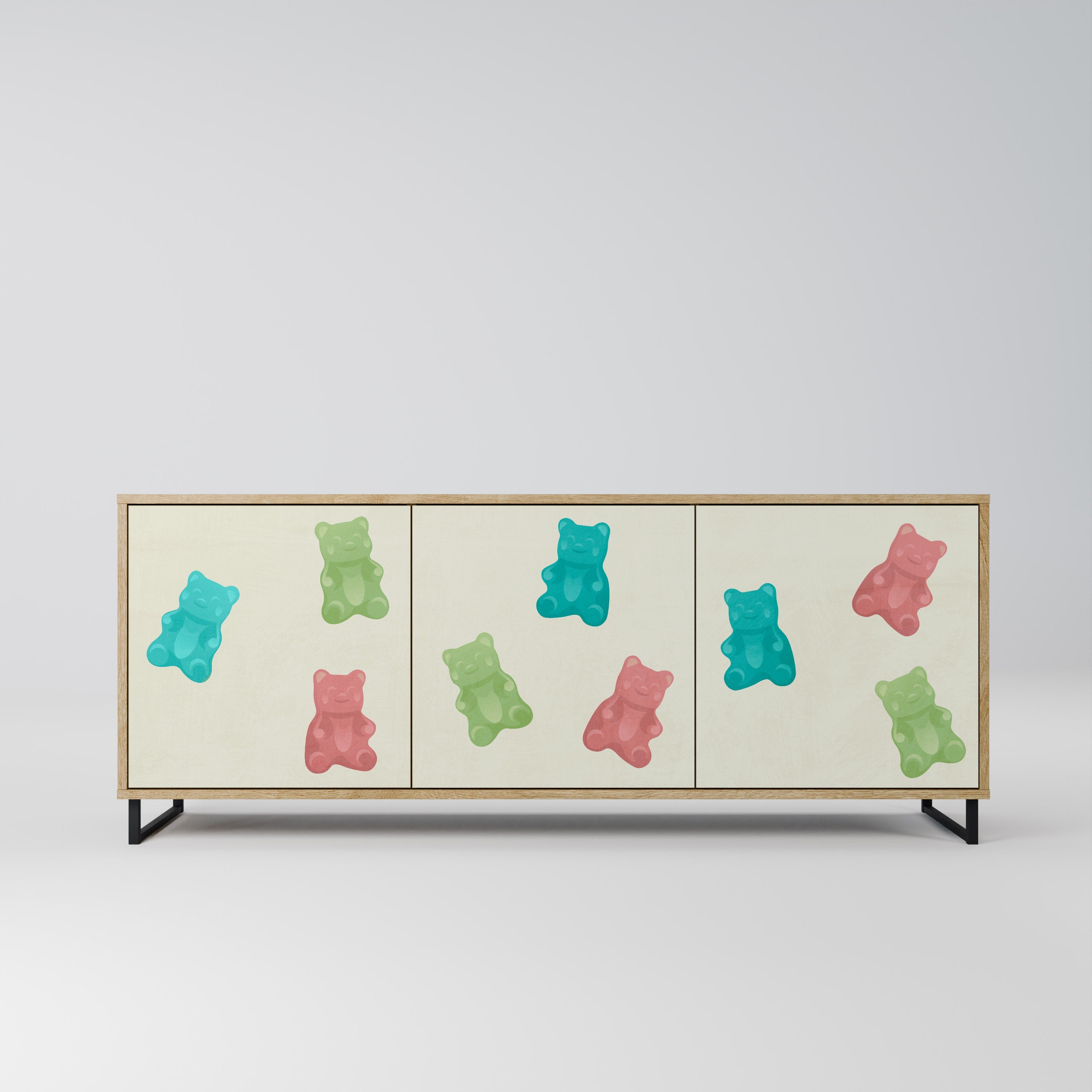 GUMMY BEARS 3-türiges Sideboard in Eichenoptik