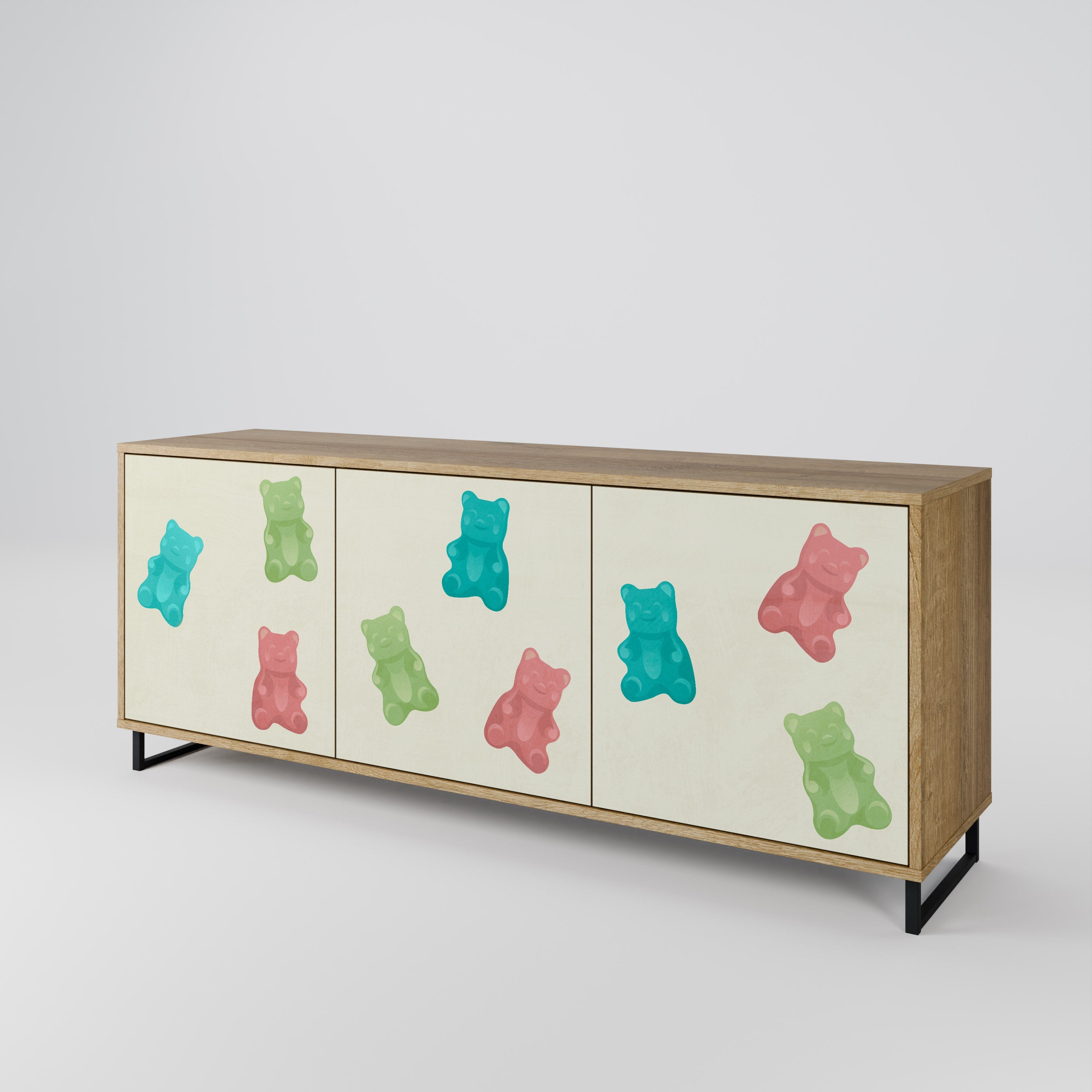 GUMMY BEARS 3-türiges Sideboard in Eichenoptik