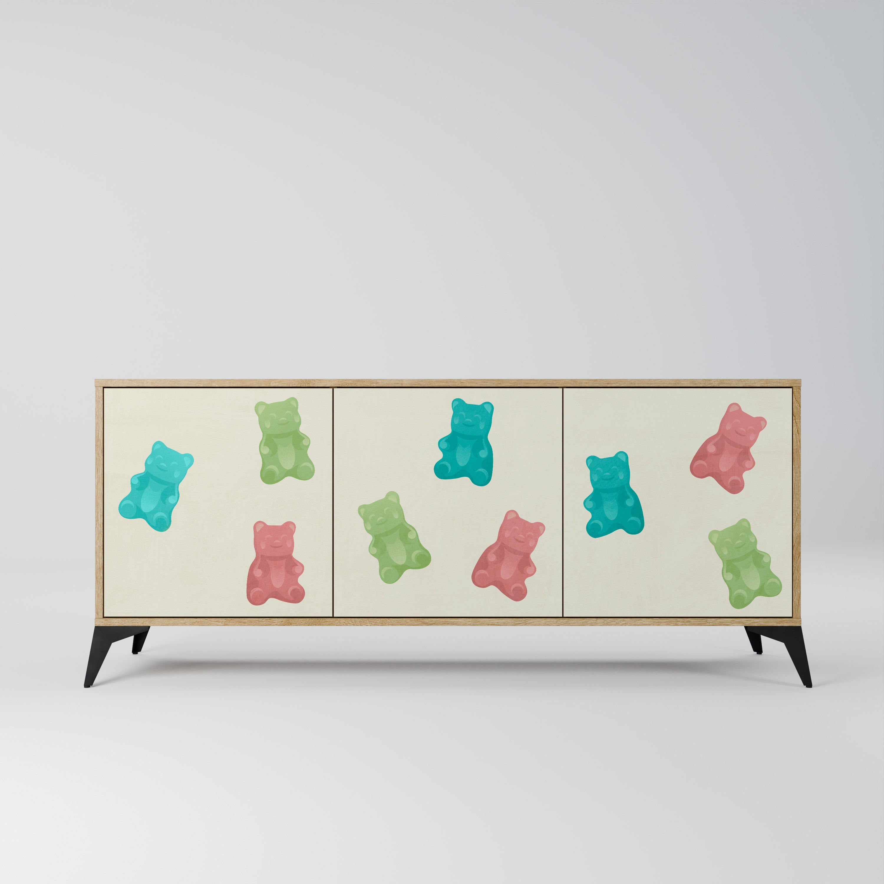 GUMMY BEARS 3-türiges Sideboard in Eichenoptik
