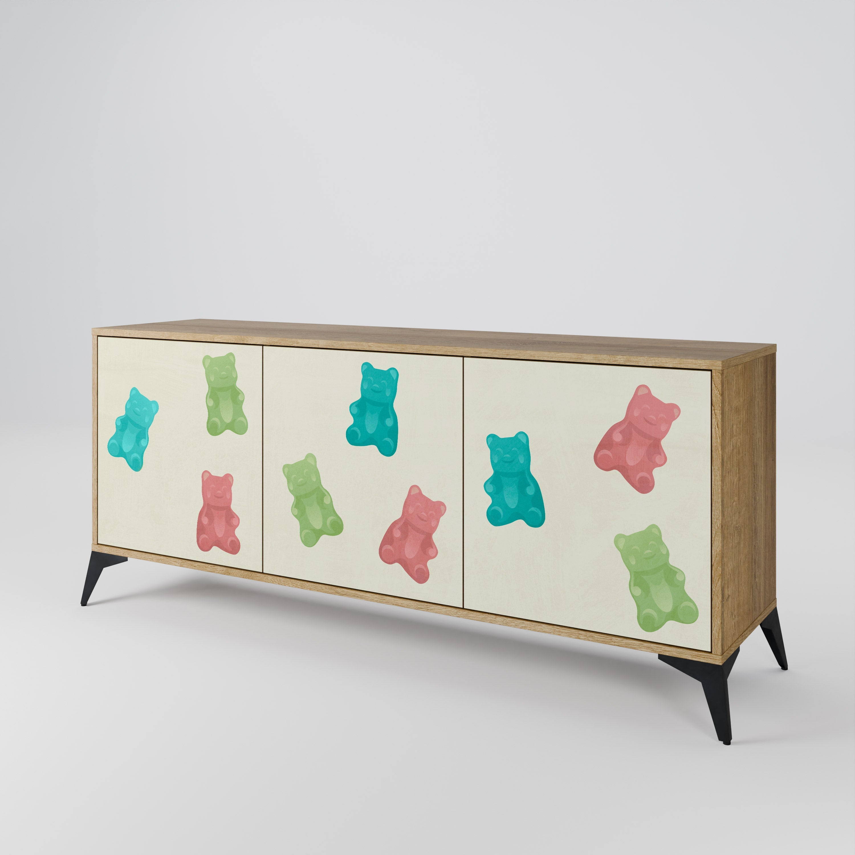GUMMY BEARS 3-türiges Sideboard in Eichenoptik
