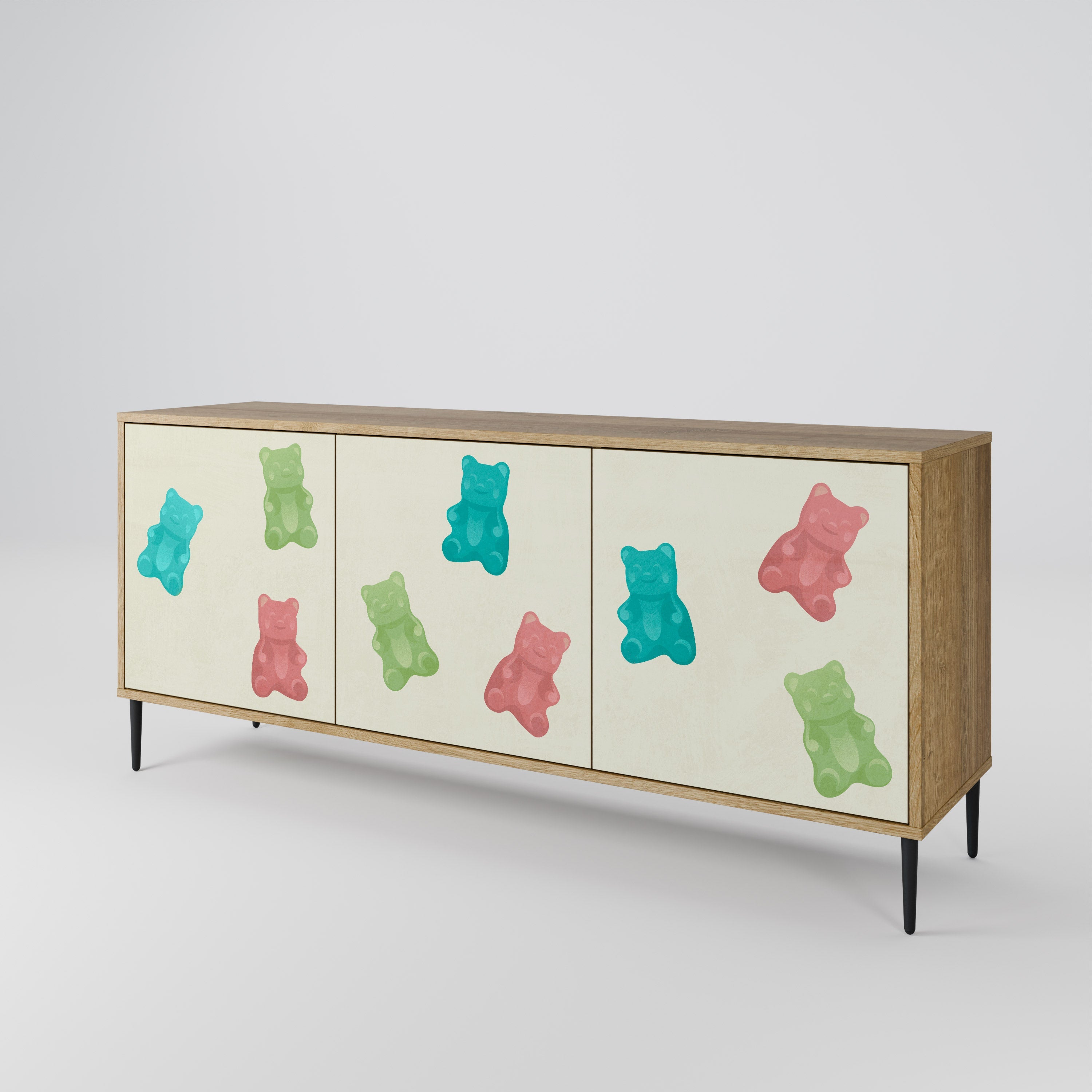 GUMMY BEARS 3-türiges Sideboard in Eichenoptik