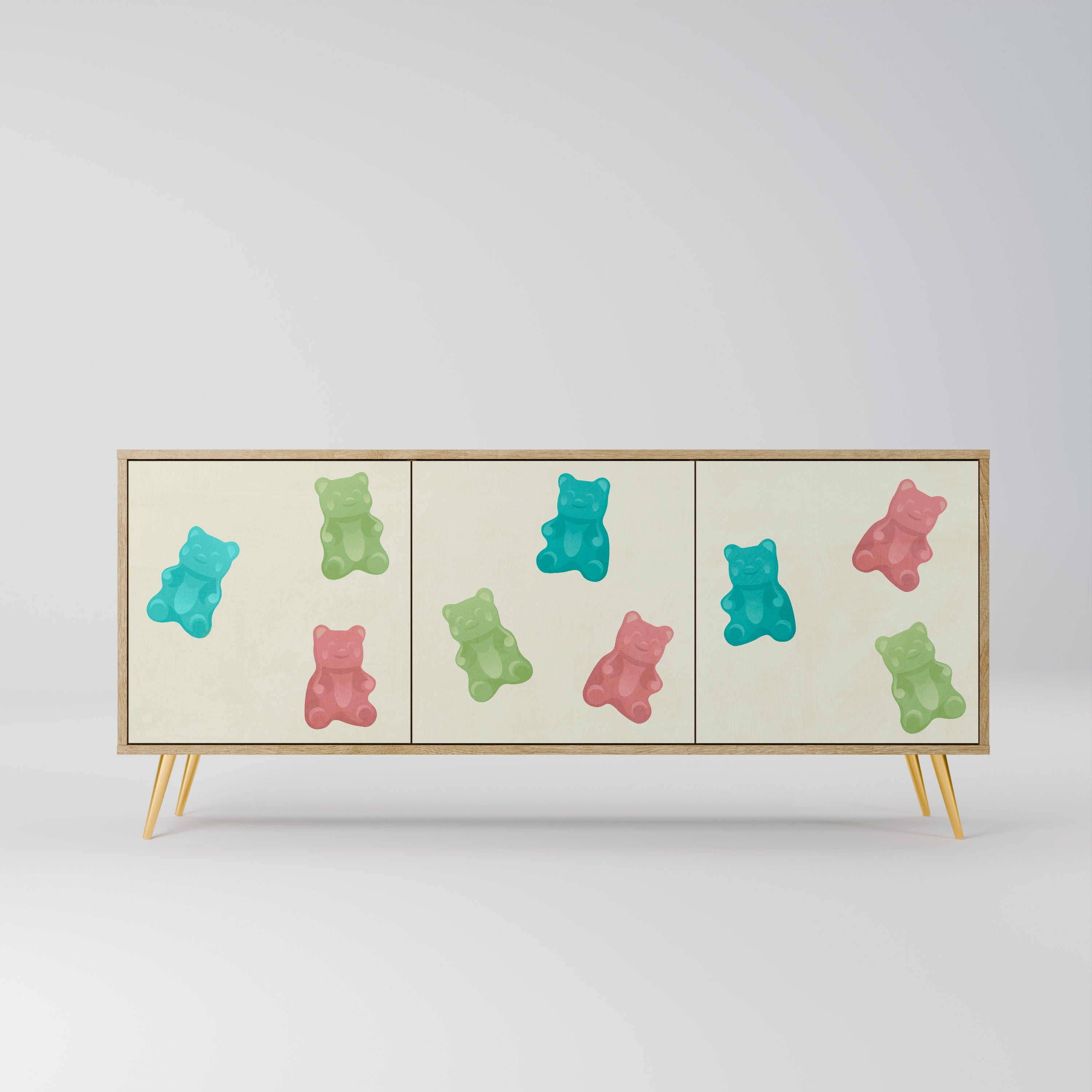 GUMMY BEARS 3-türiges Sideboard in Eichenoptik