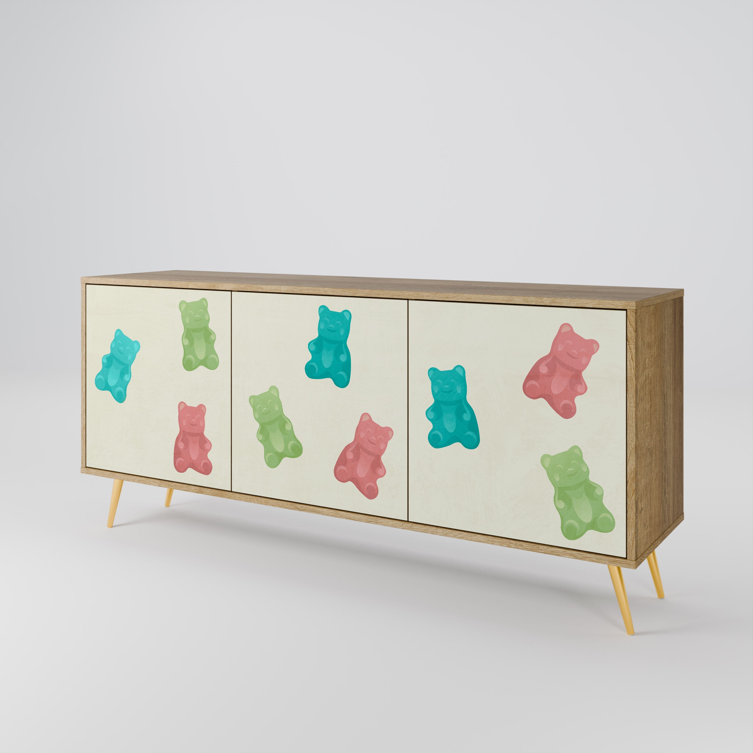 GUMMY BEARS 3-türiges Sideboard in Eichenoptik