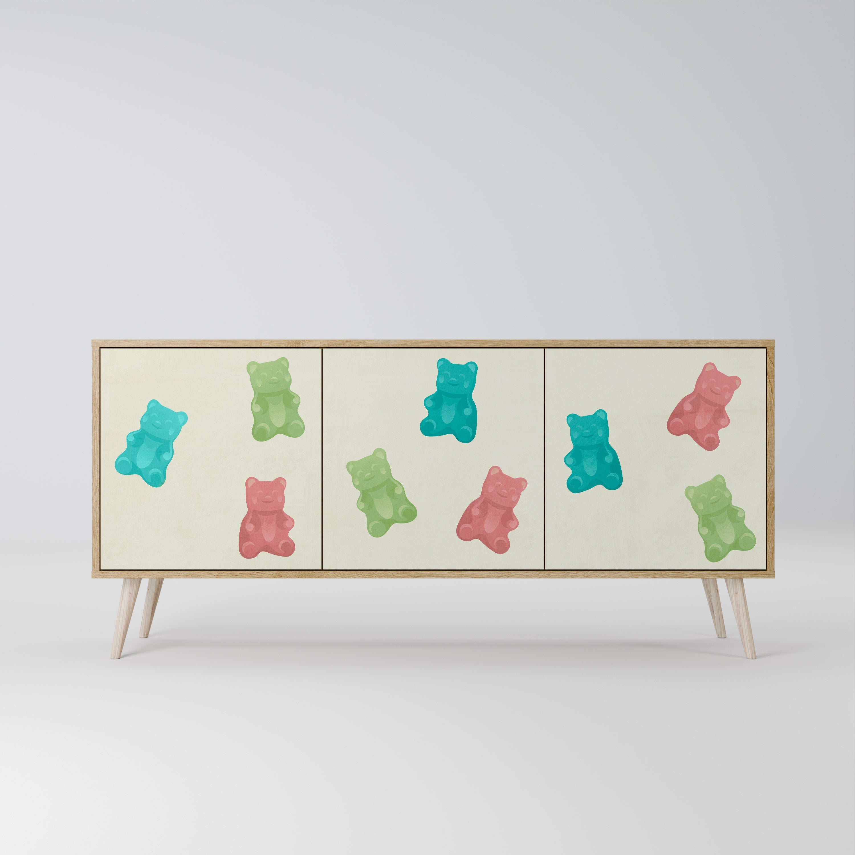 GUMMY BEARS 3-türiges Sideboard in Eichenoptik