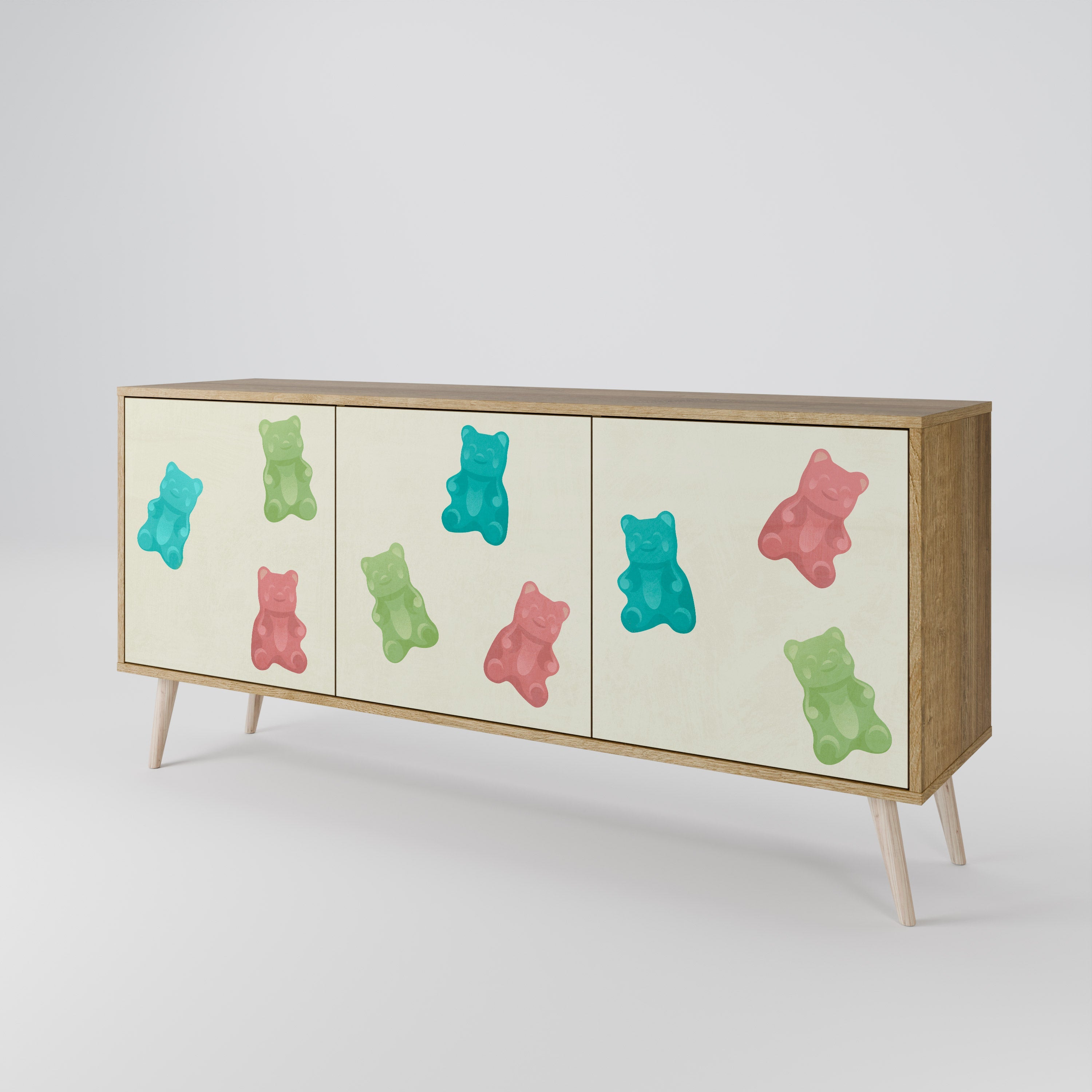 GUMMY BEARS 3-türiges Sideboard in Eichenoptik