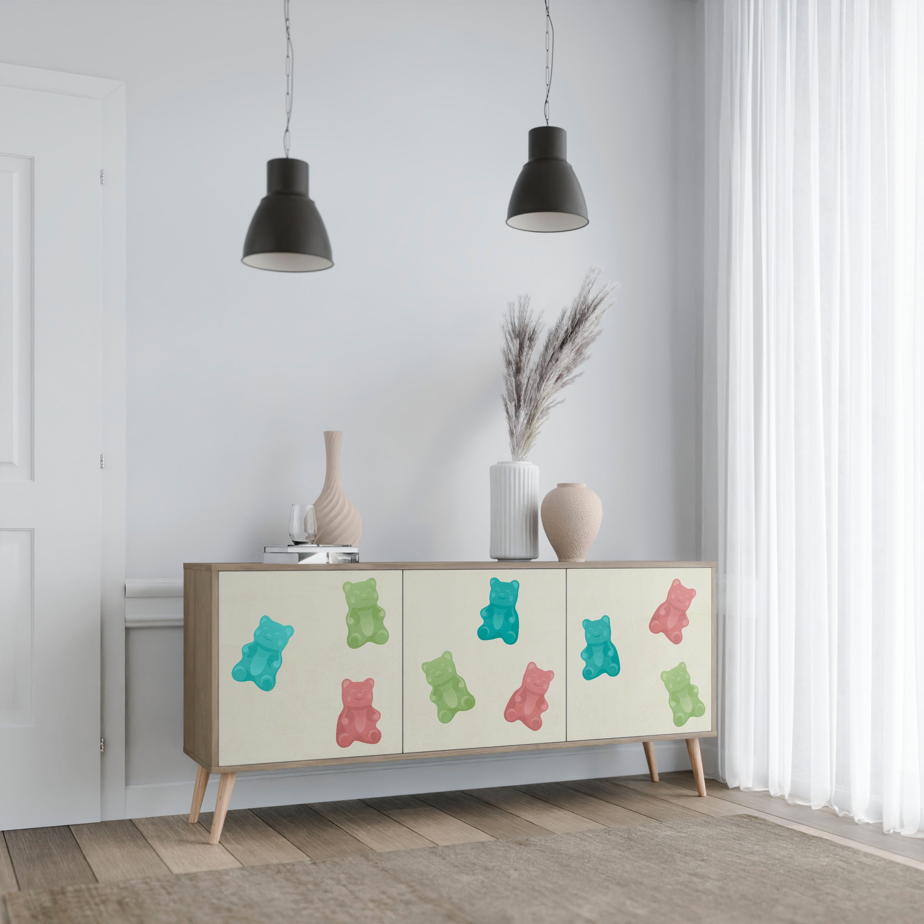 GUMMY BEARS 3-türiges Sideboard in Eichenoptik