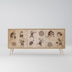 AFRICAN STYLE Sideboard mit 3 Türen in Eiche-Optik