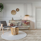 VEILED SUMMIT 3-Door Sideboard in Oak Effect