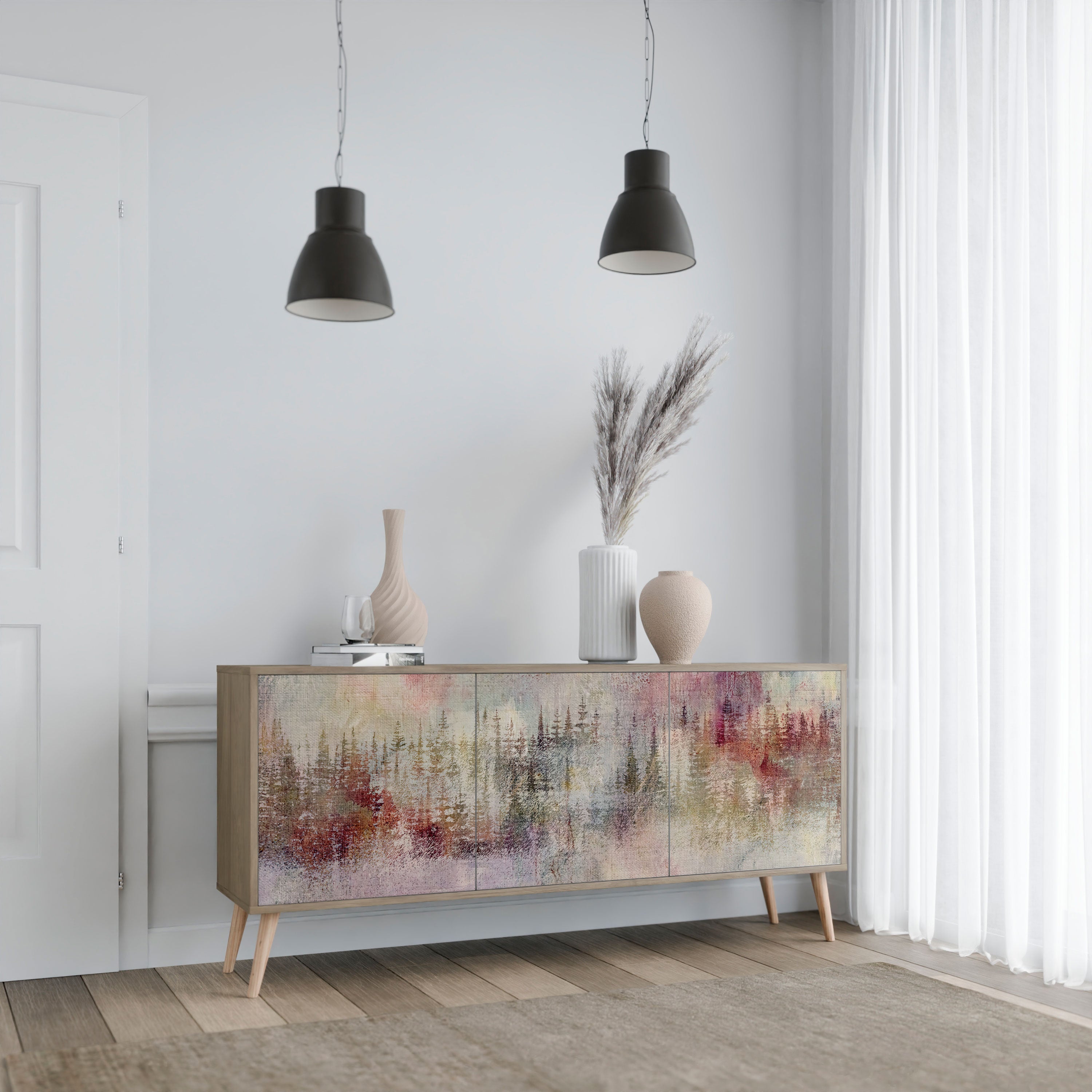 VEILED SUMMIT 3-türiges Sideboard in Eichenoptik