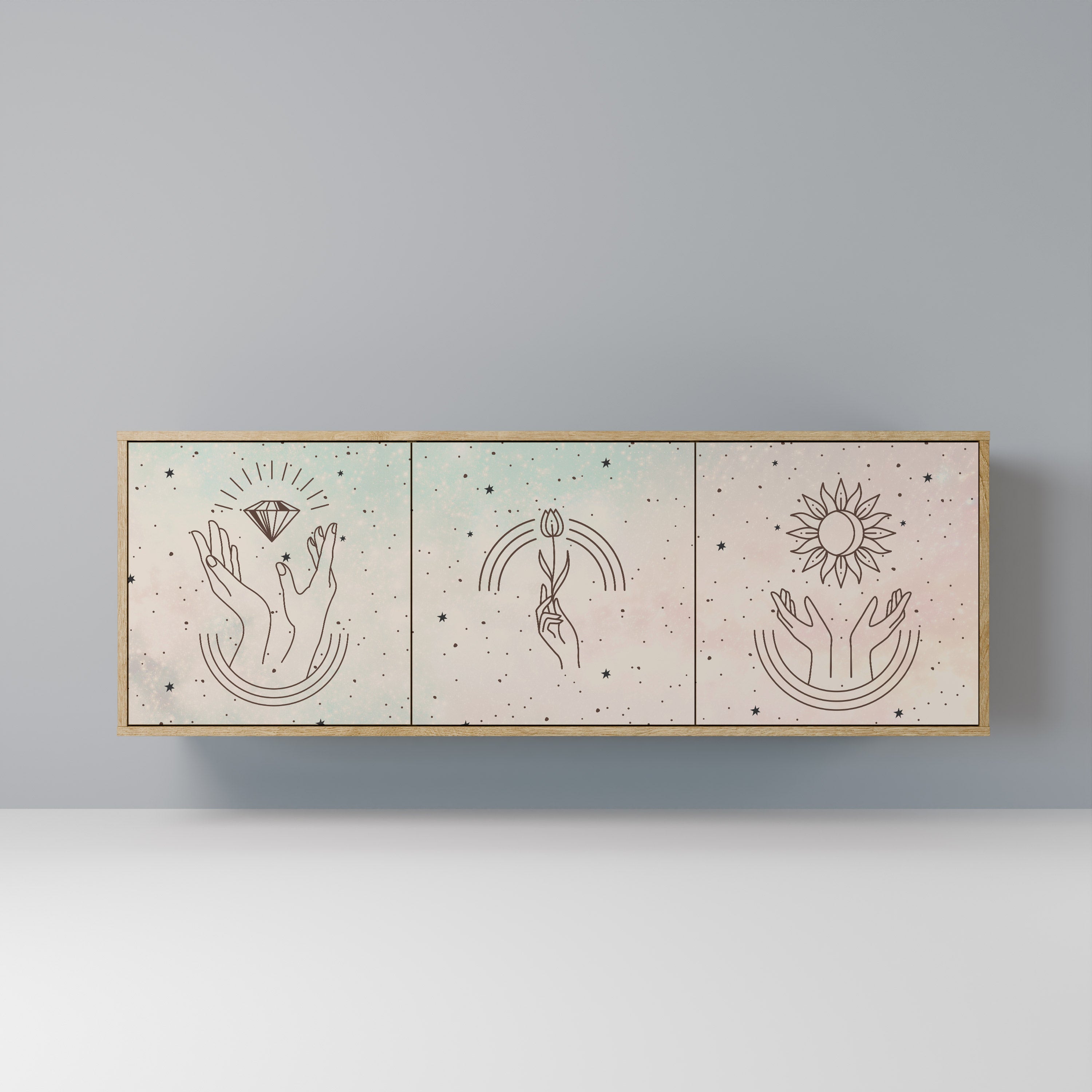 DELICATE BEAUTY 3-türiges Sideboard in Eichenoptik