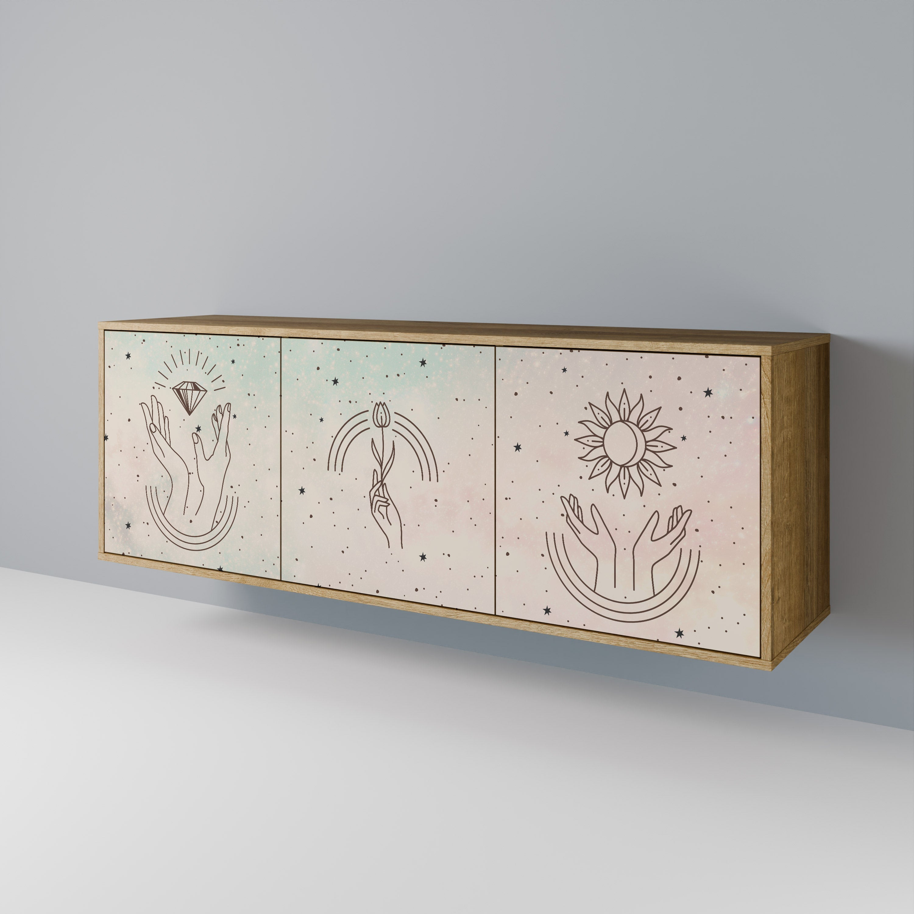 DELICATE BEAUTY 3-türiges Sideboard in Eichenoptik
