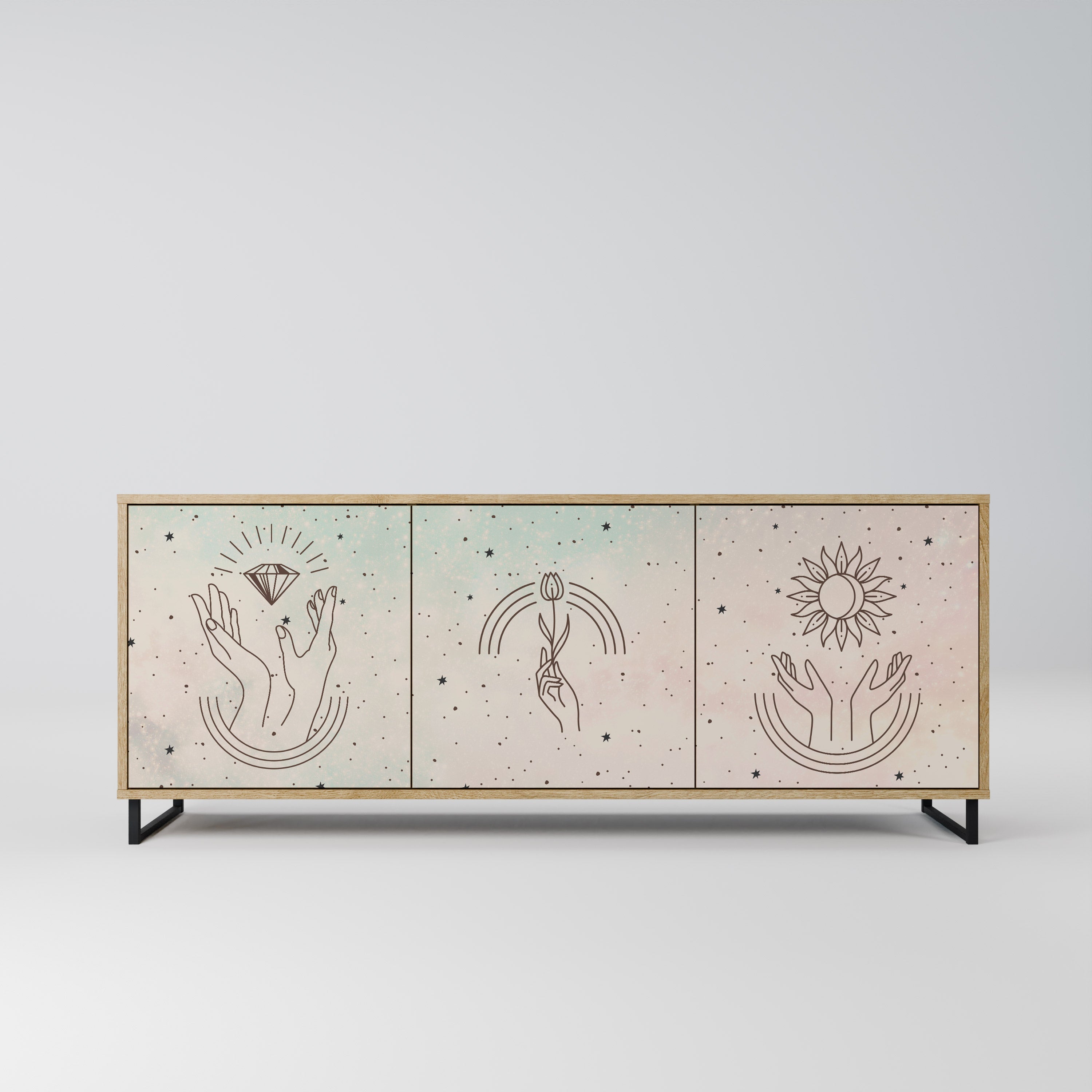 DELICATE BEAUTY 3-türiges Sideboard in Eichenoptik