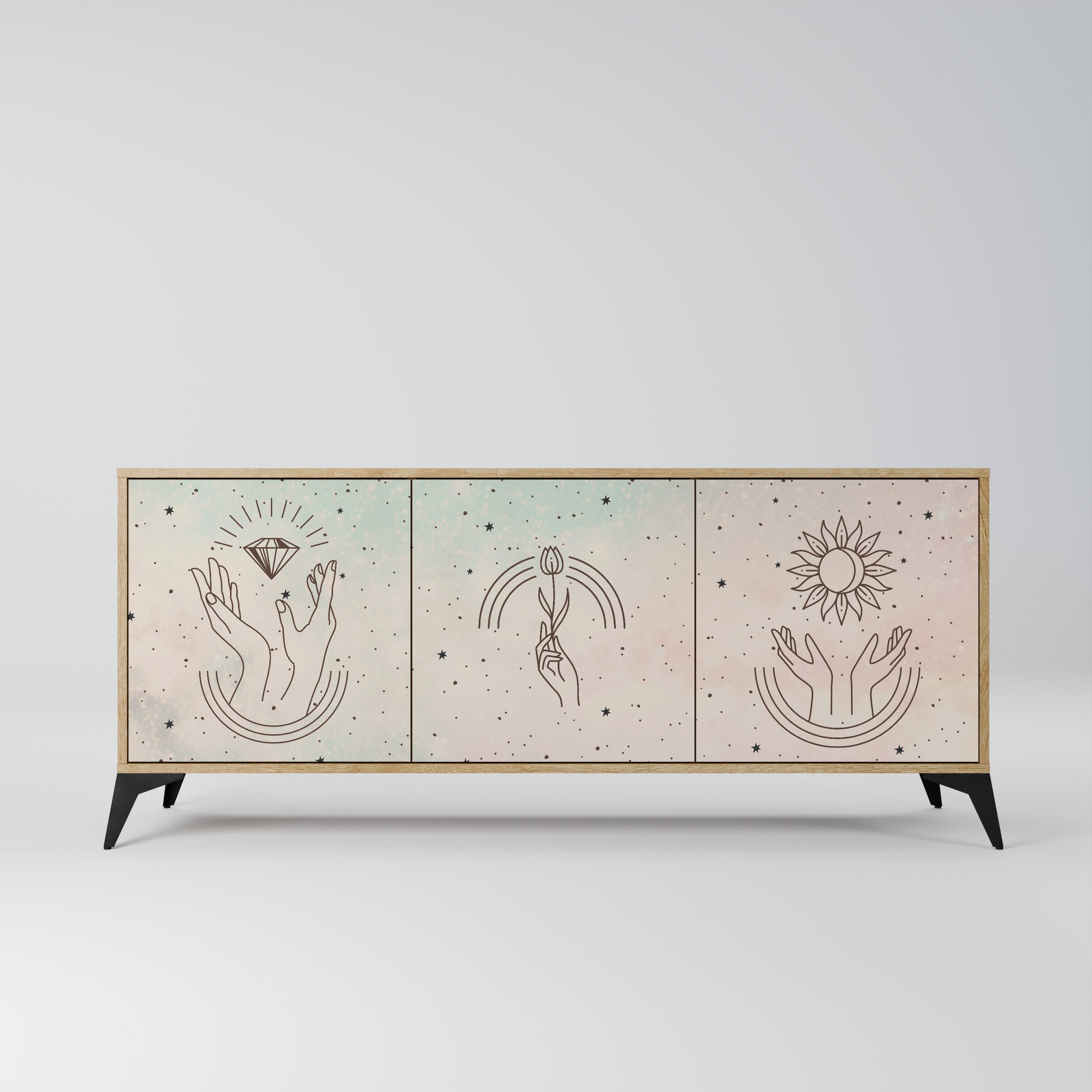 DELICATE BEAUTY 3-türiges Sideboard in Eichenoptik