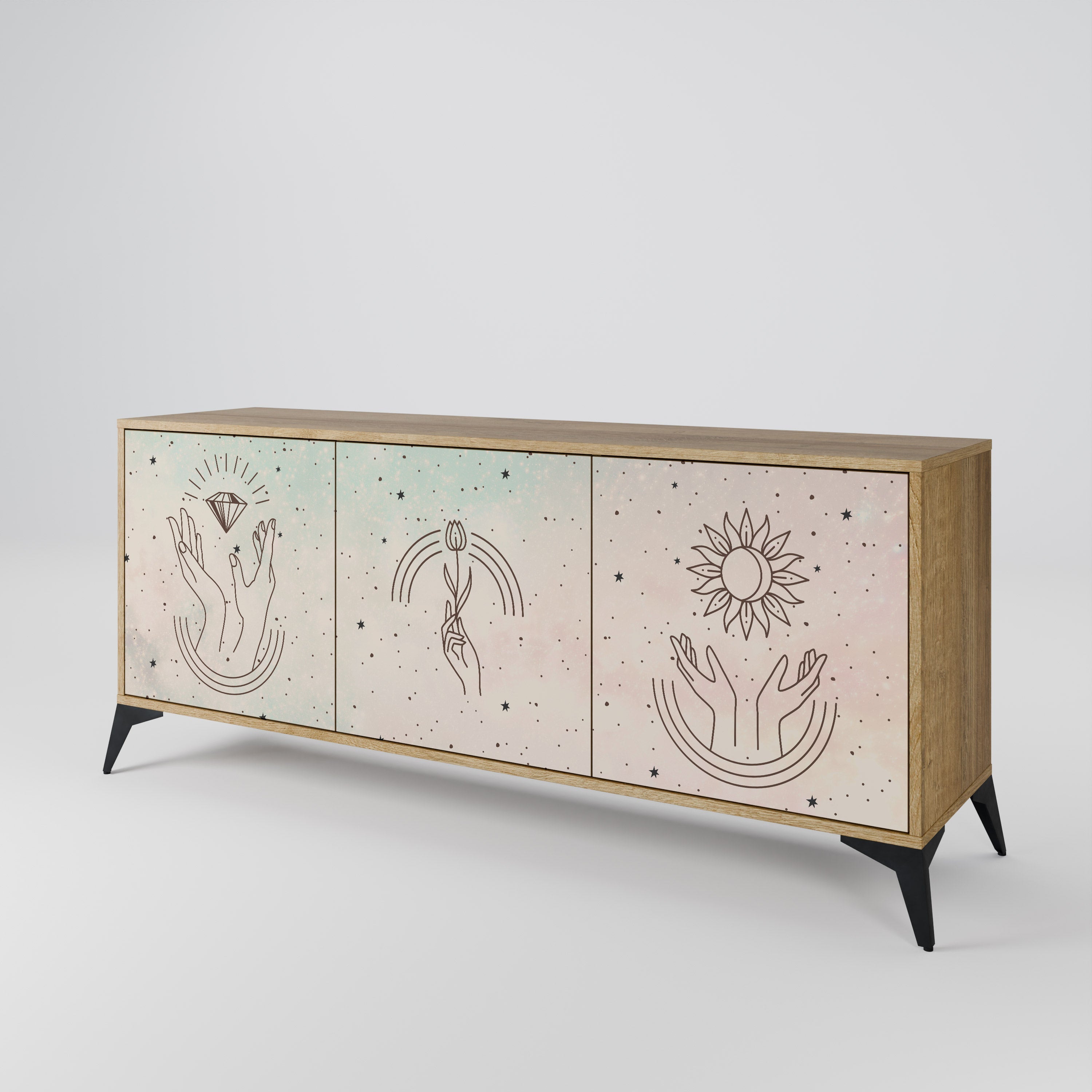 DELICATE BEAUTY 3-türiges Sideboard in Eichenoptik