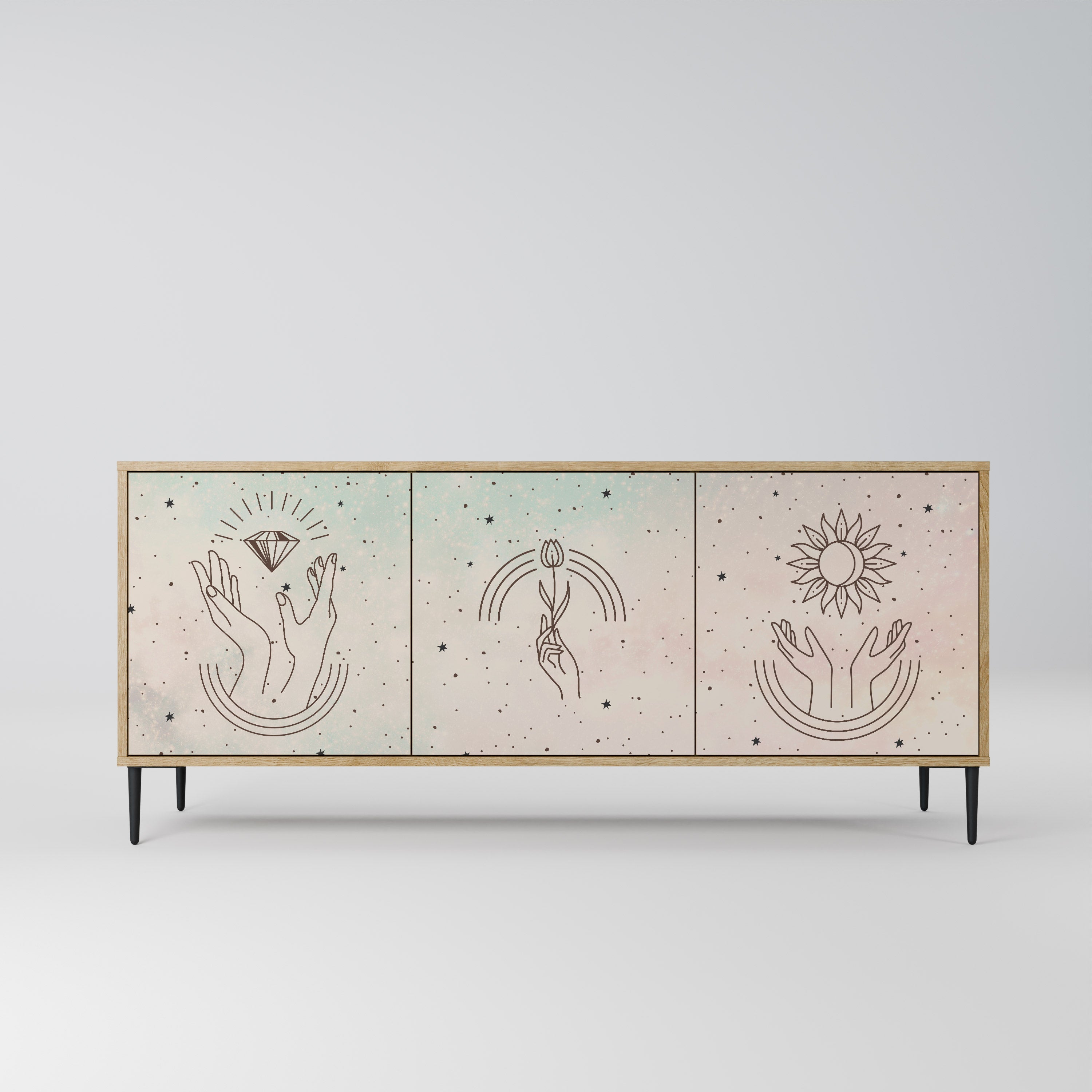 DELICATE BEAUTY 3-türiges Sideboard in Eichenoptik