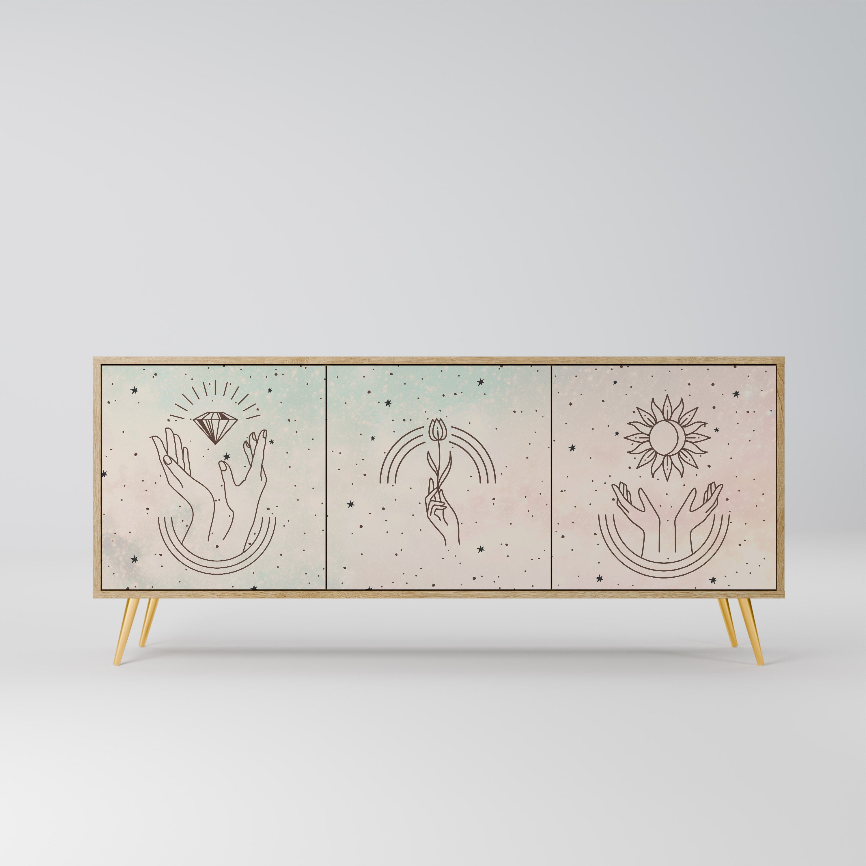 DELICATE BEAUTY 3-türiges Sideboard in Eichenoptik