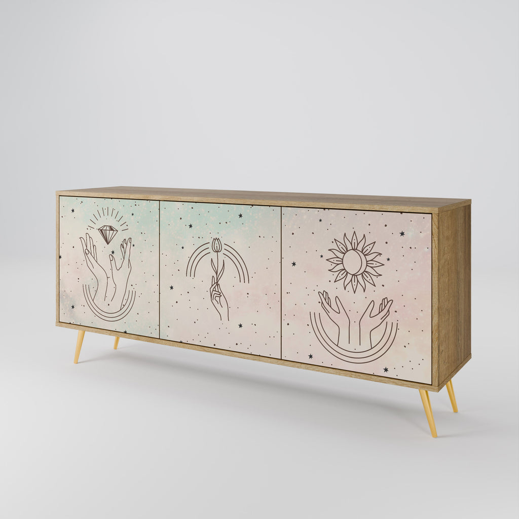 DELICATE BEAUTY 3-türiges Sideboard in Eichenoptik