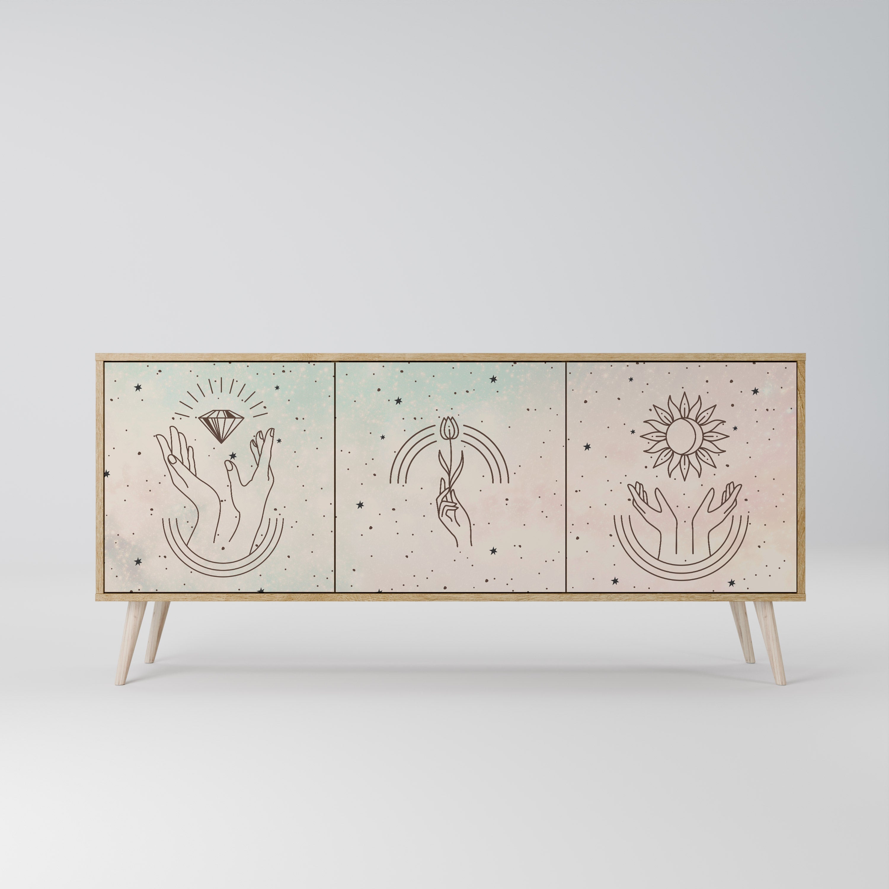 DELICATE BEAUTY 3-türiges Sideboard in Eichenoptik