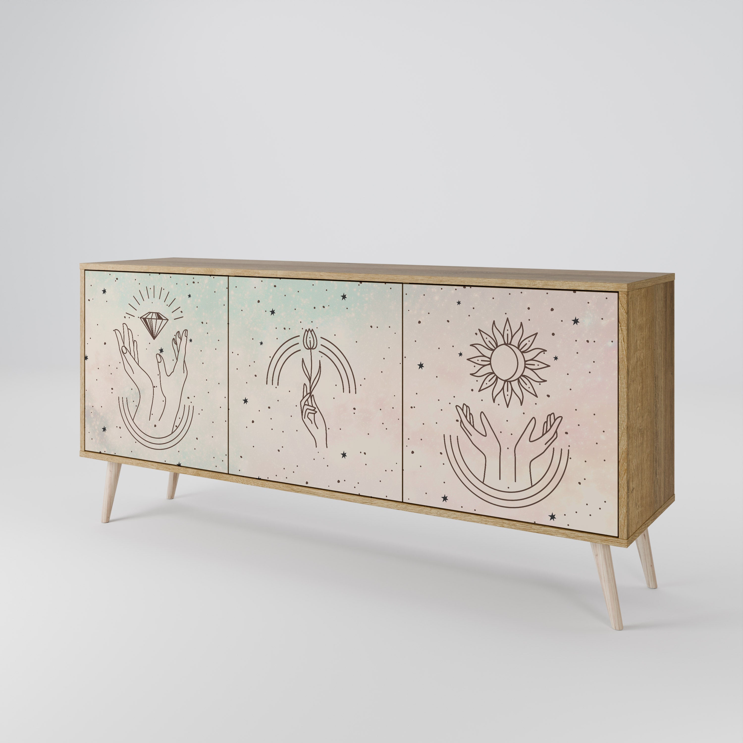 DELICATE BEAUTY 3-türiges Sideboard in Eichenoptik