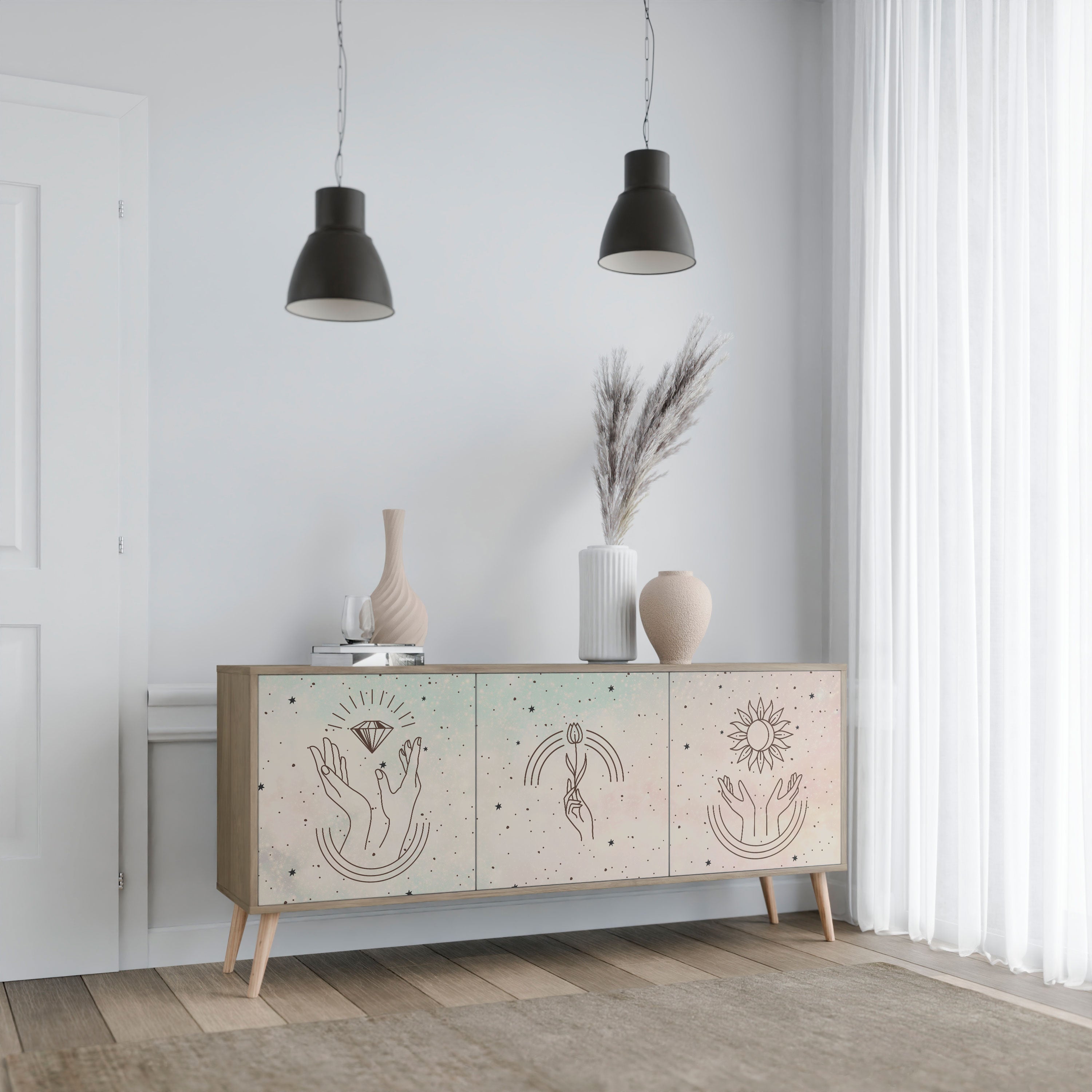 DELICATE BEAUTY 3-türiges Sideboard in Eichenoptik