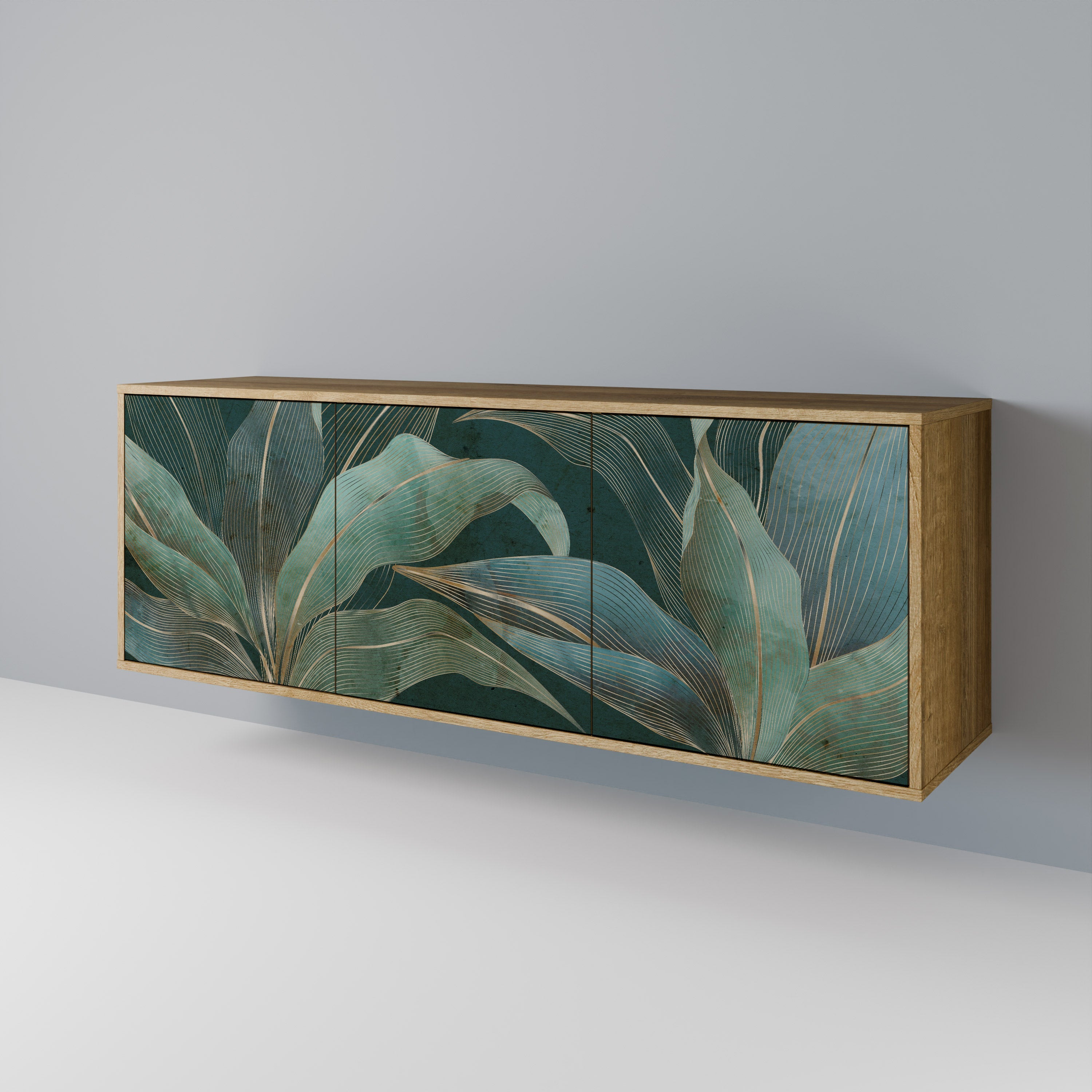 ROYAL GREEN 3-türiges Sideboard in Eichenoptik