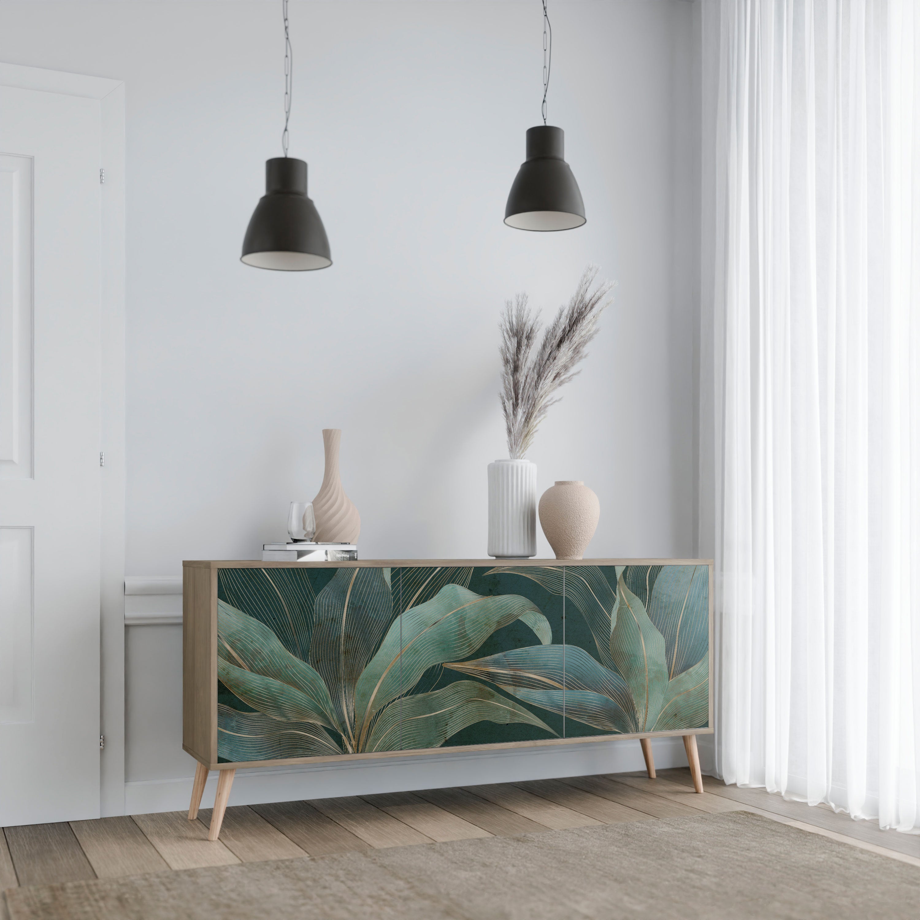 ROYAL GREEN 3-türiges Sideboard in Eichenoptik