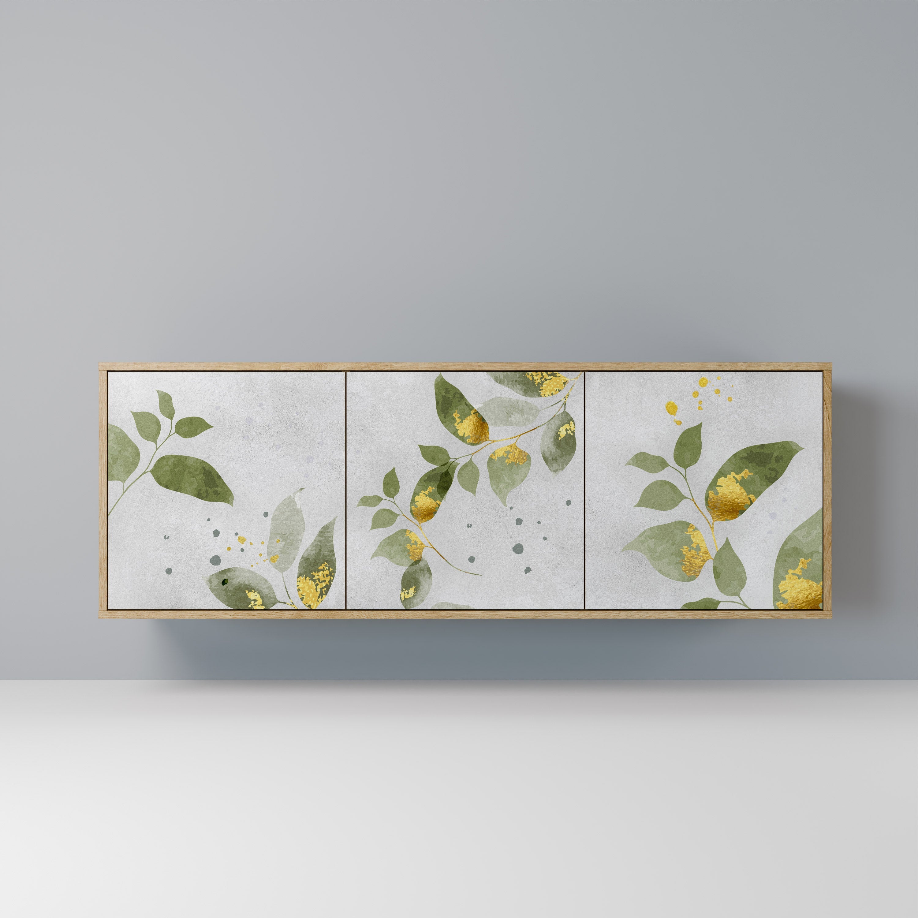ELEGANT BOTANICS 3-türiges Sideboard in Eichenoptik