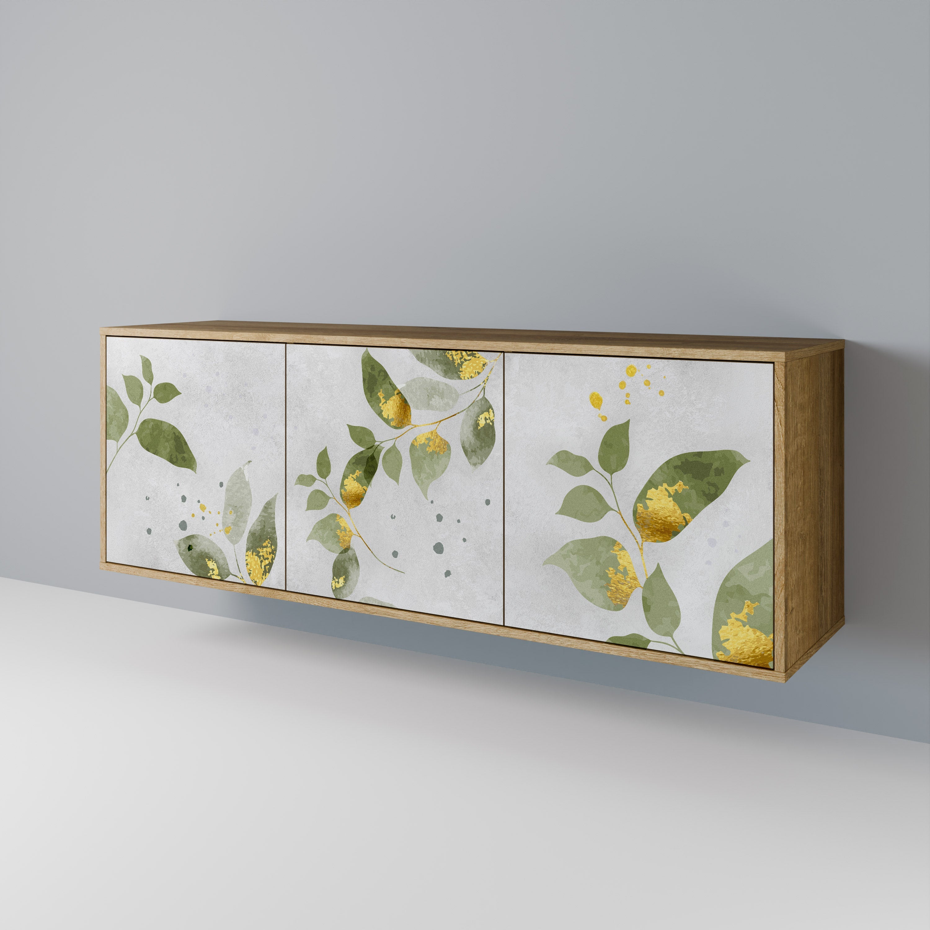 ELEGANT BOTANICS 3-türiges Sideboard in Eichenoptik