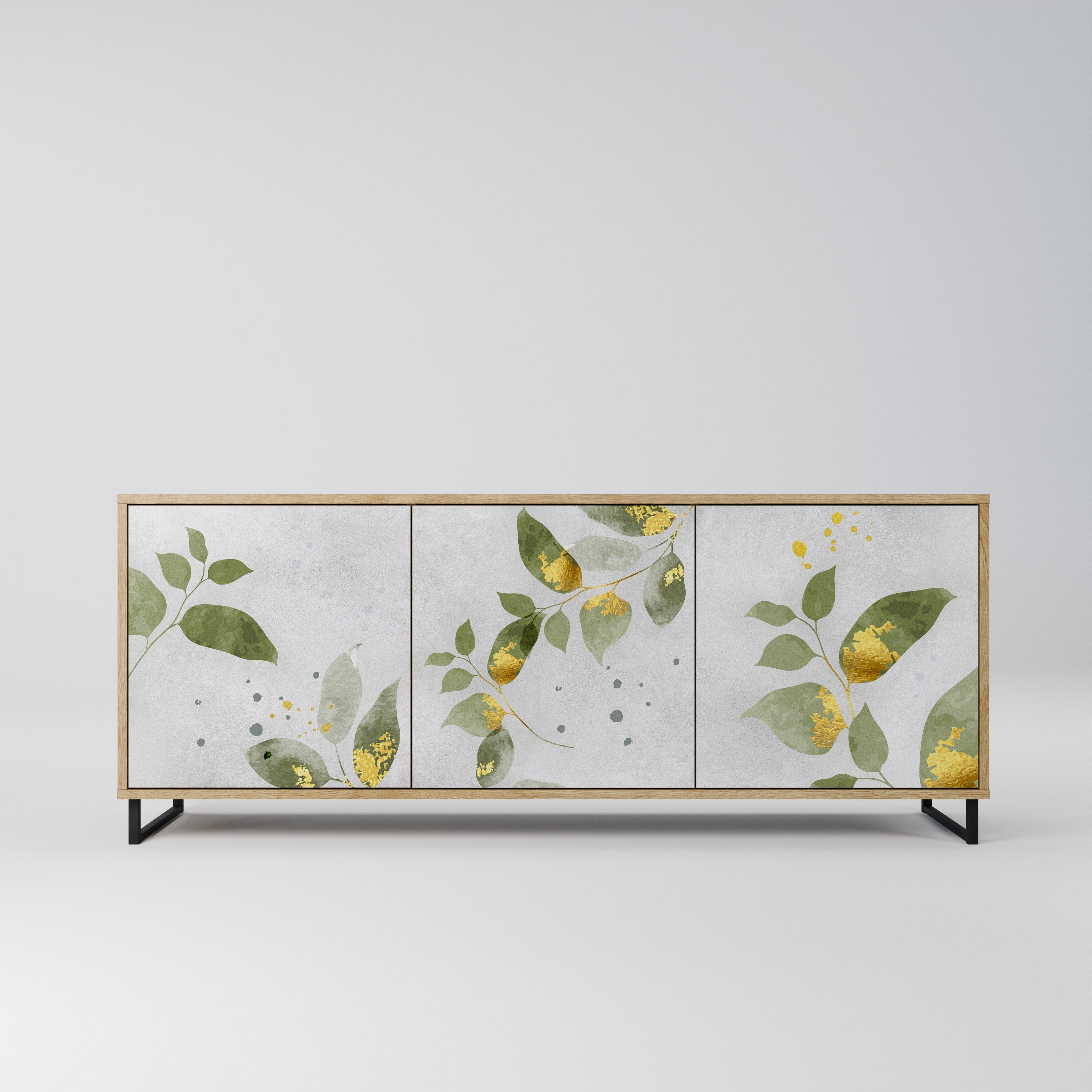 ELEGANT BOTANICS 3-türiges Sideboard in Eichenoptik