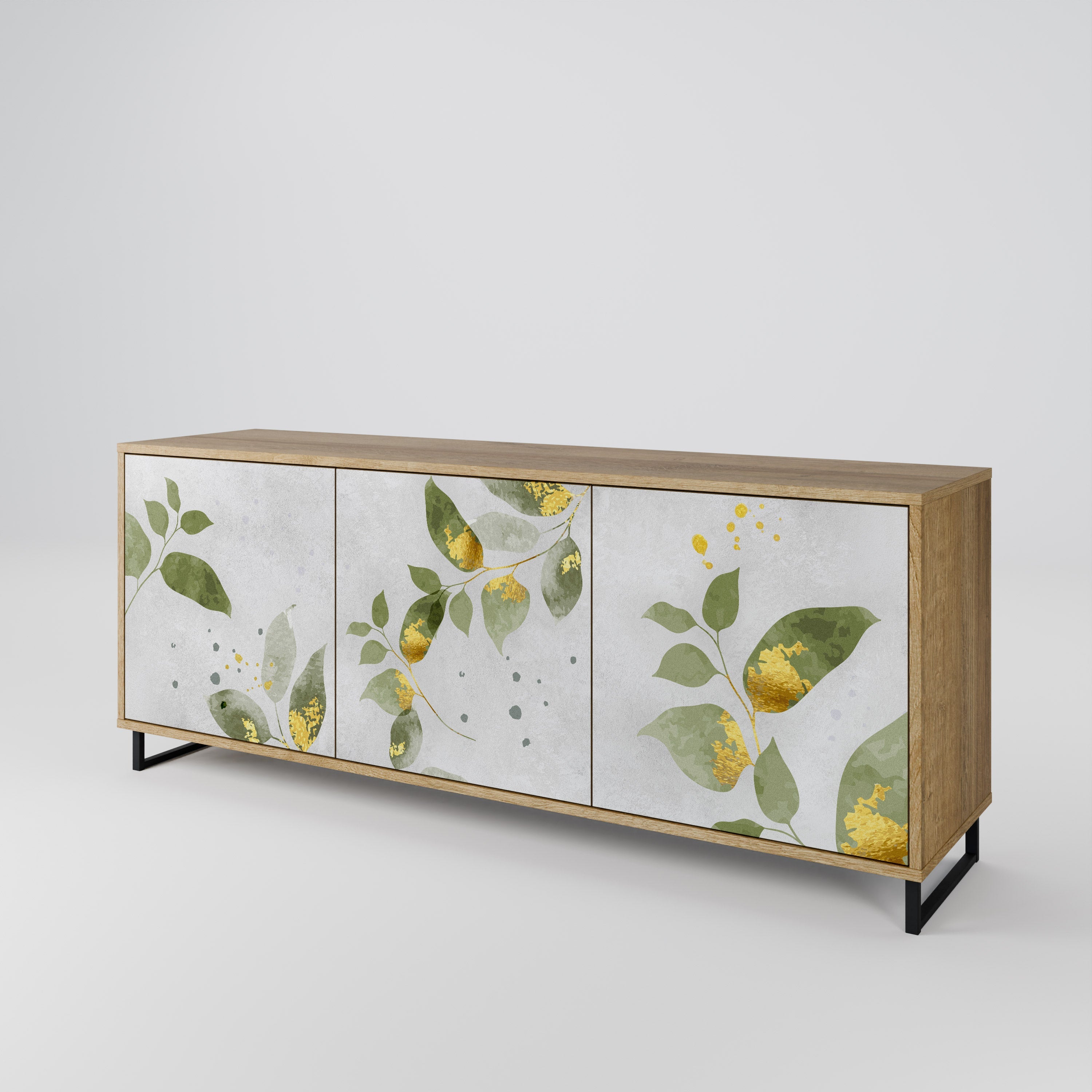 ELEGANT BOTANICS 3-türiges Sideboard in Eichenoptik