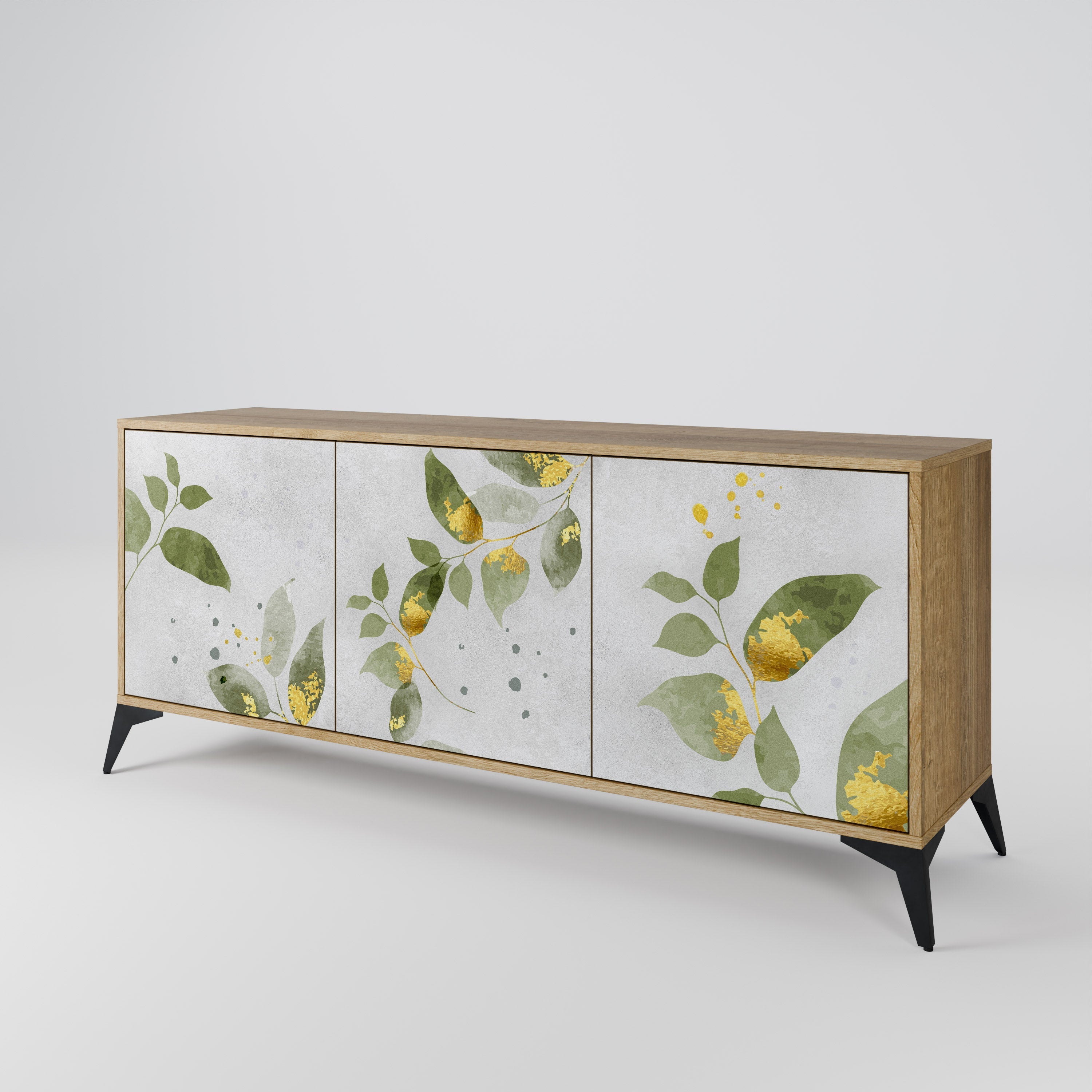 ELEGANT BOTANICS 3-türiges Sideboard in Eichenoptik