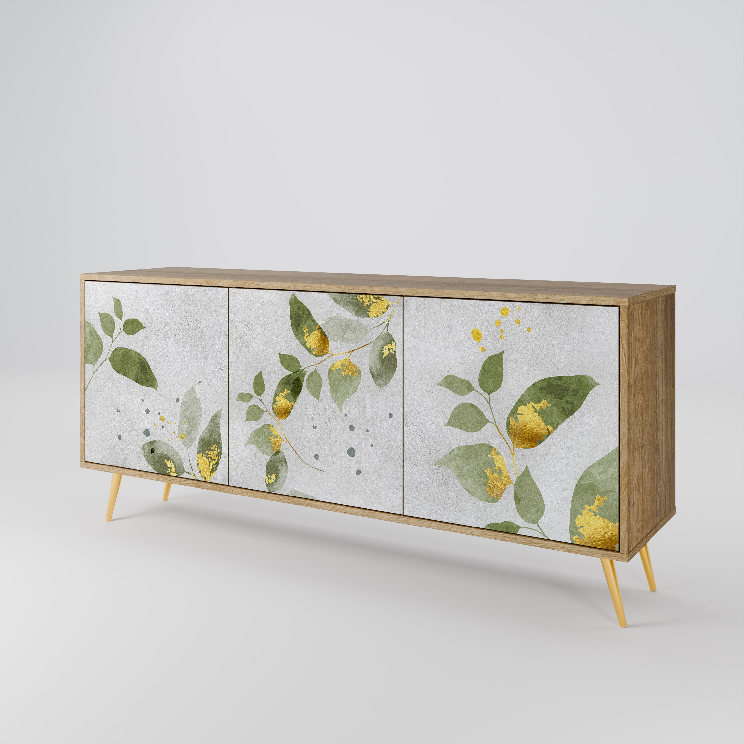 ELEGANT BOTANICS 3-türiges Sideboard in Eichenoptik