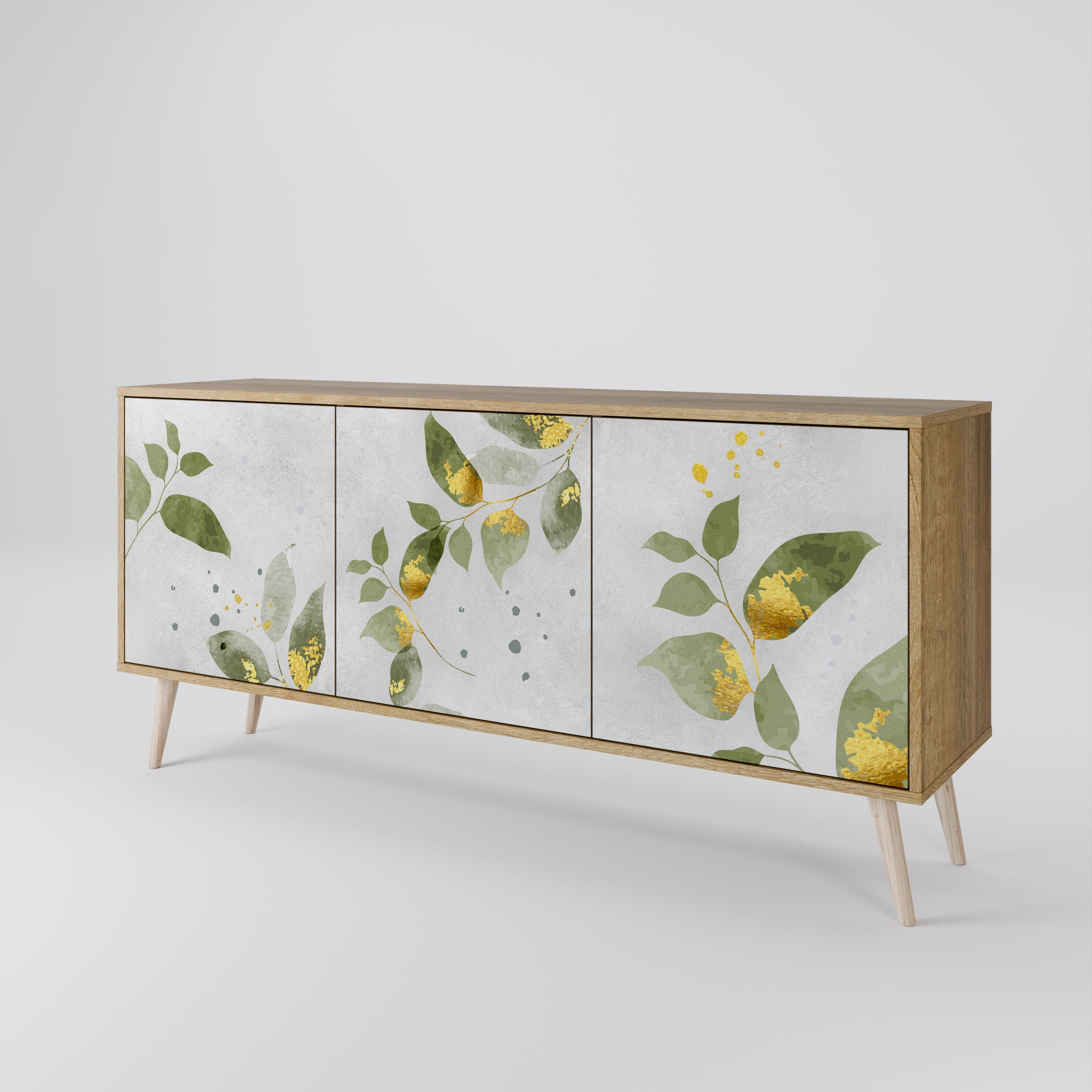 ELEGANT BOTANICS 3-türiges Sideboard in Eichenoptik