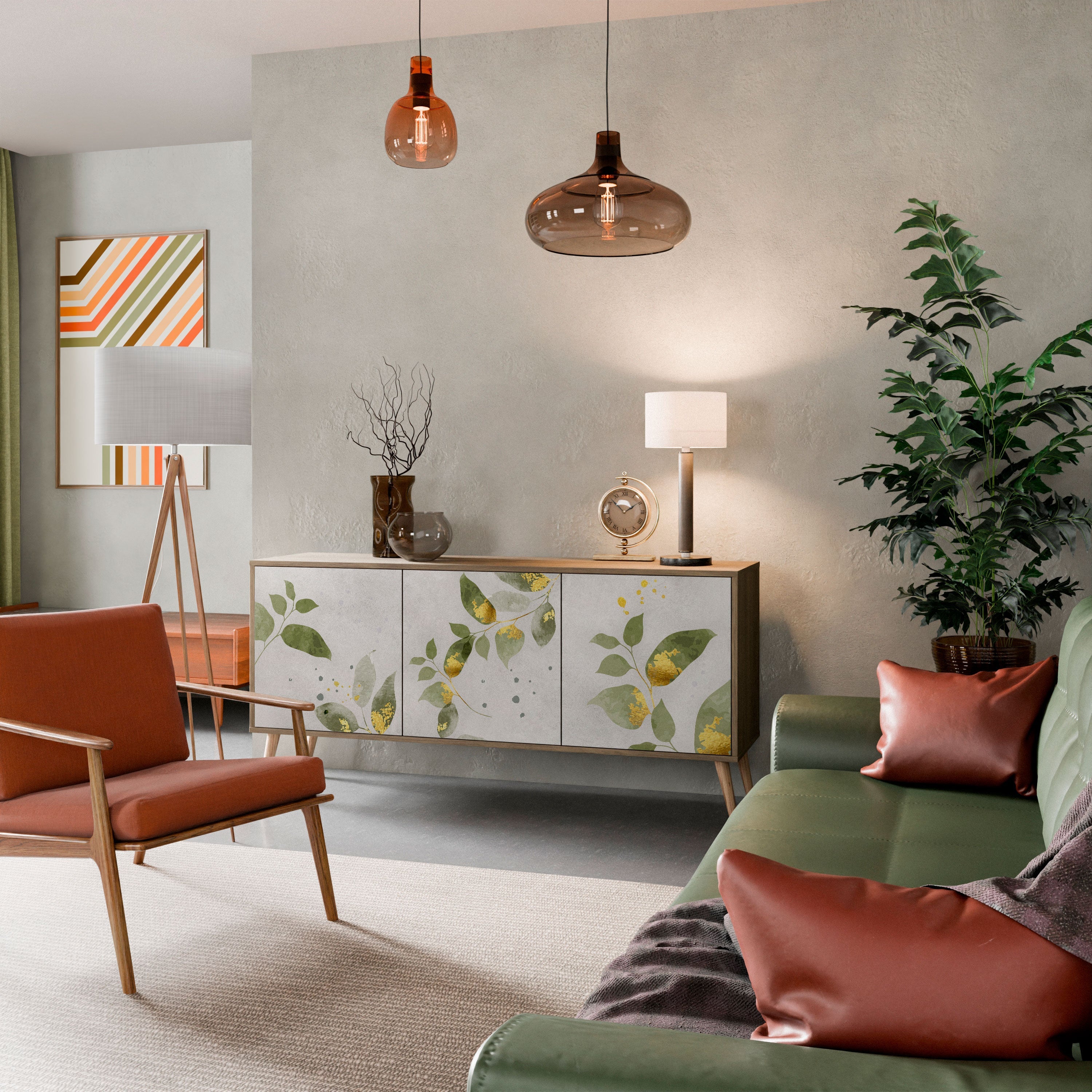 ELEGANT BOTANICS 3-türiges Sideboard in Eichenoptik