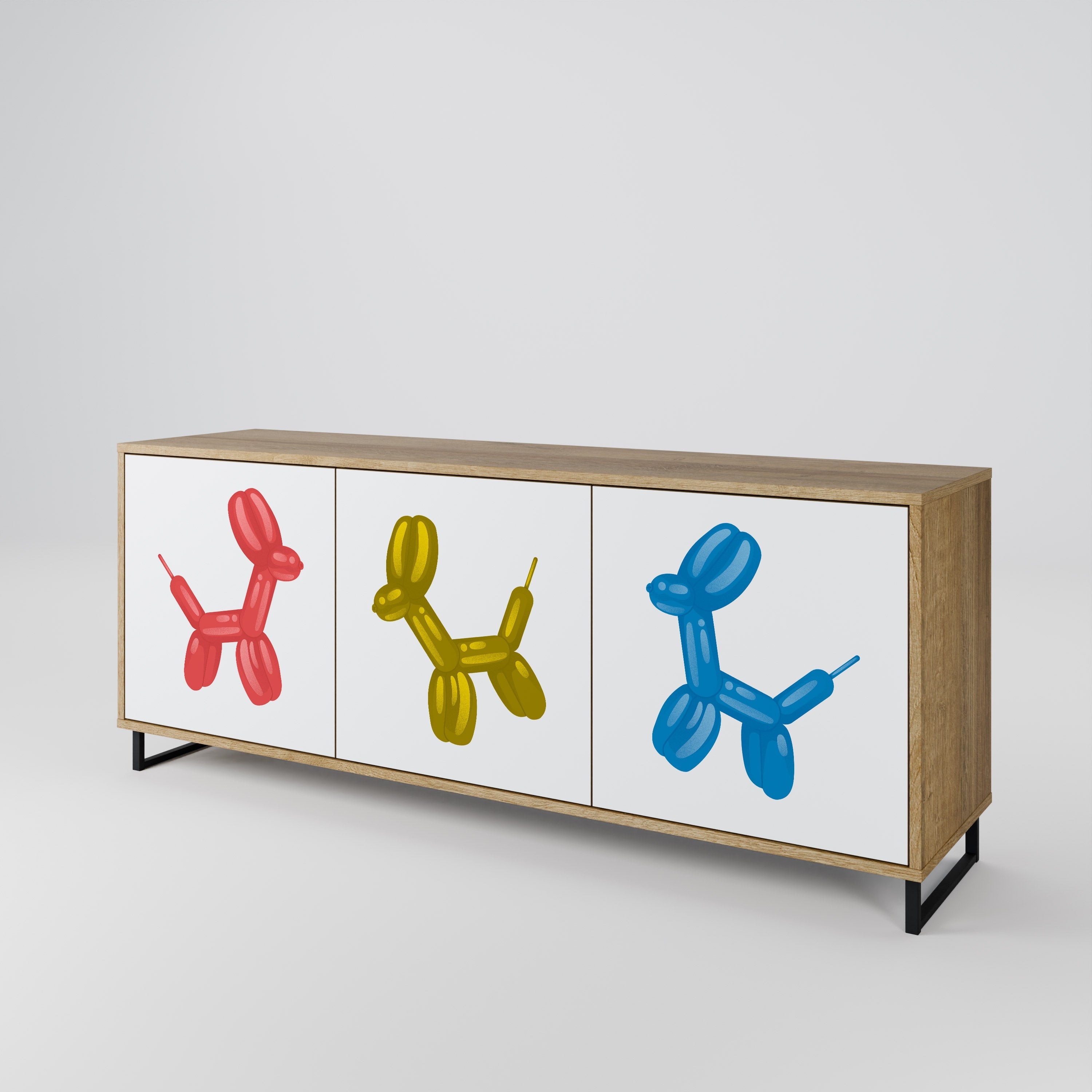 CHILDHOOD MEMORY 3-türiges Sideboard in Eichenoptik