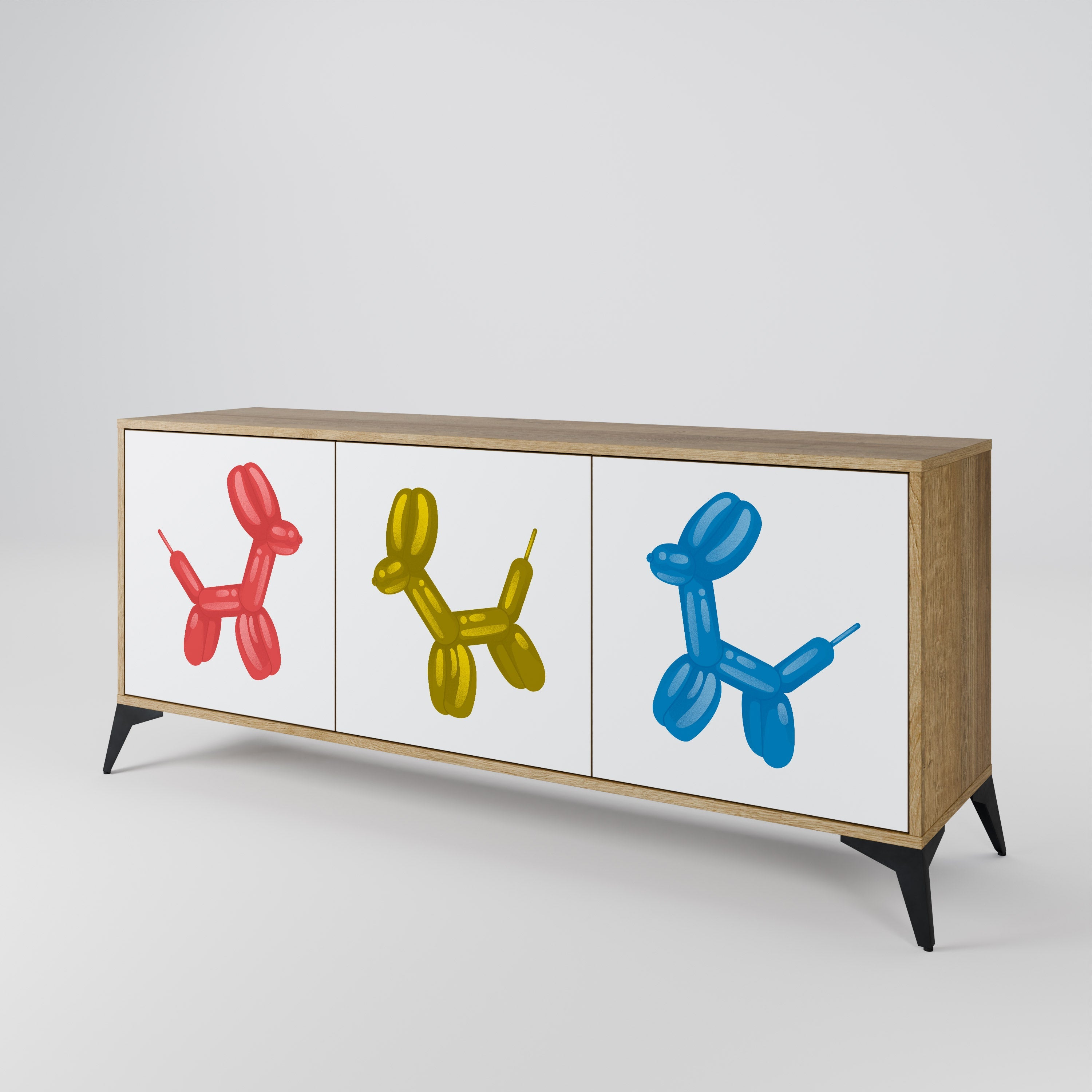 CHILDHOOD MEMORY 3-türiges Sideboard in Eichenoptik