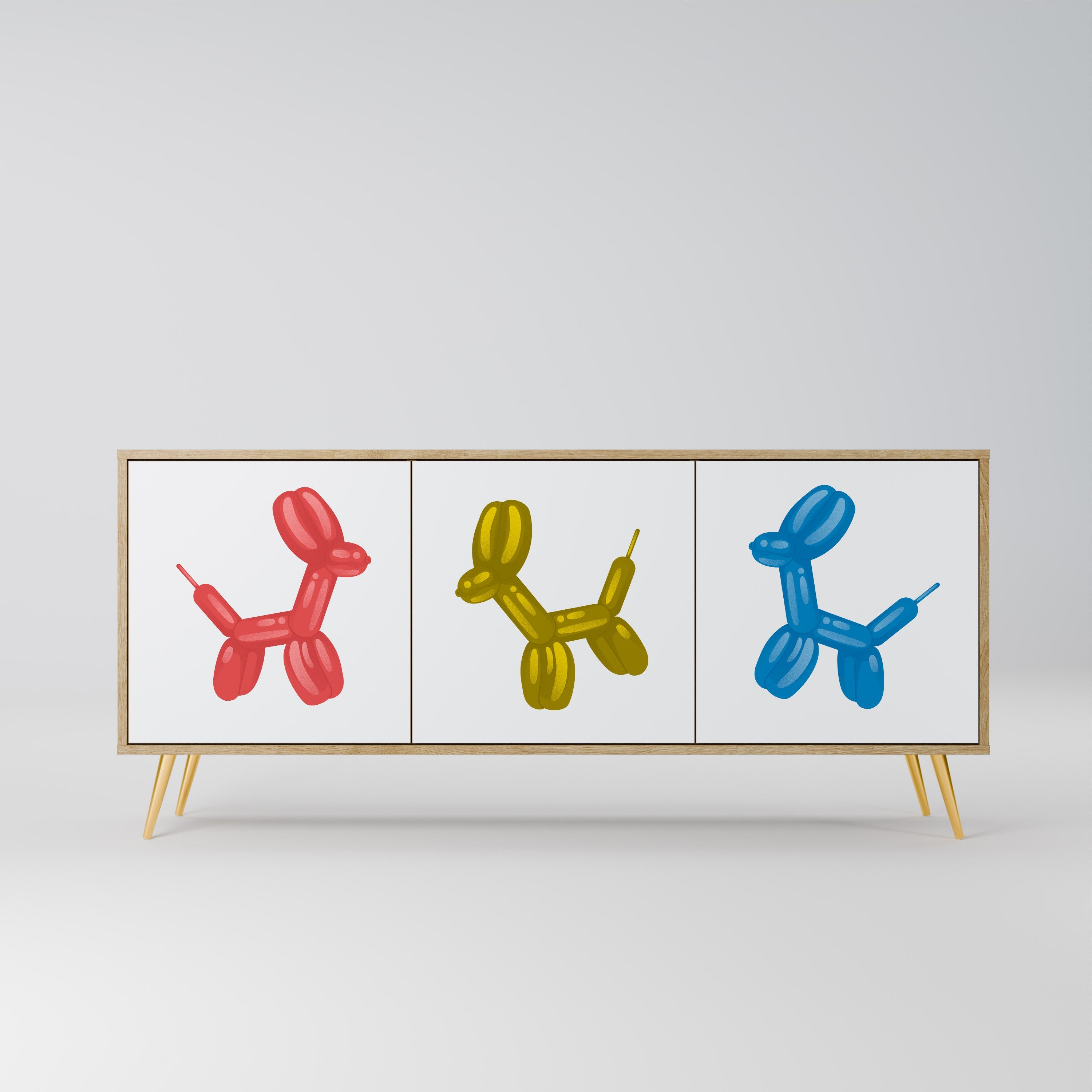 CHILDHOOD MEMORY 3-türiges Sideboard in Eichenoptik