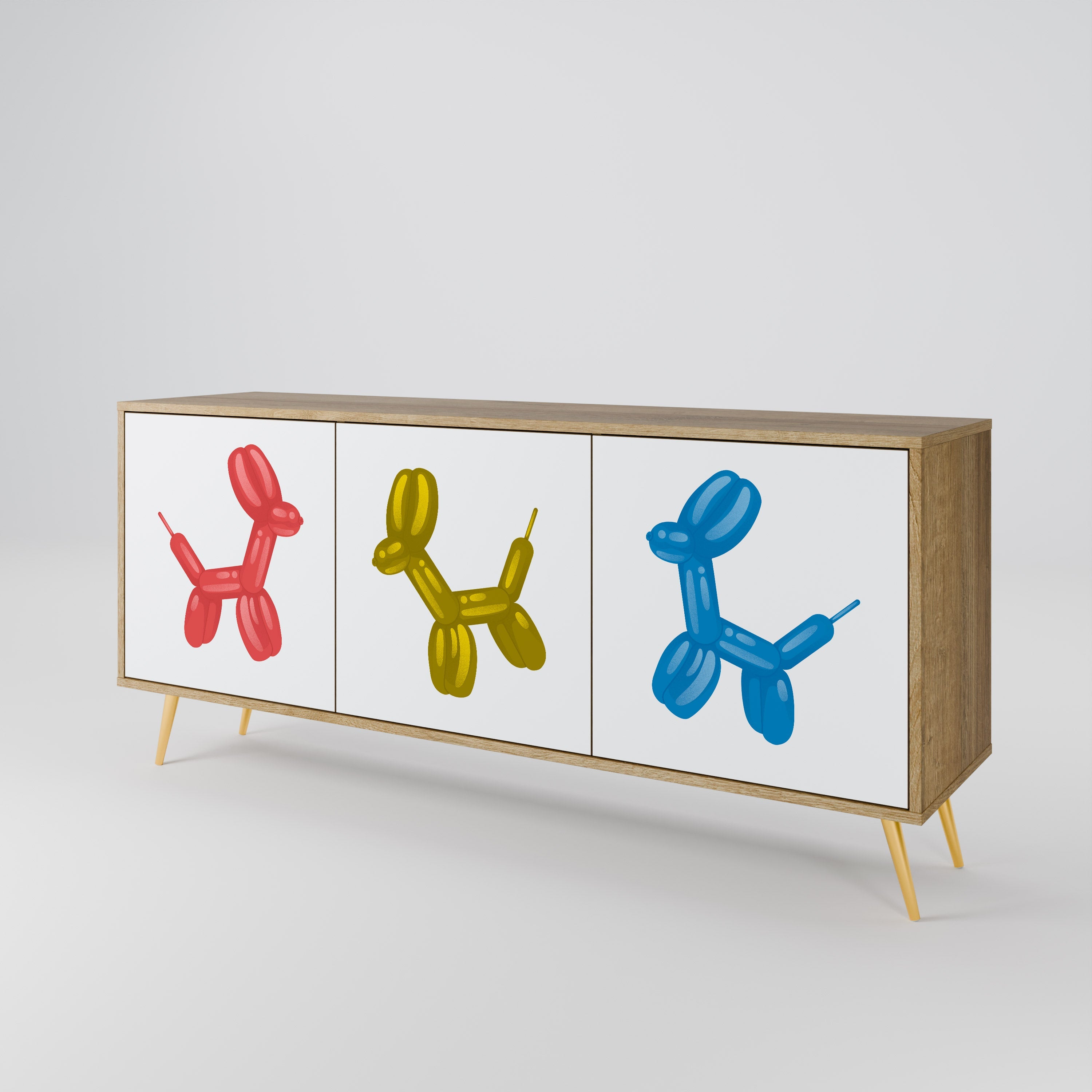 CHILDHOOD MEMORY 3-türiges Sideboard in Eichenoptik