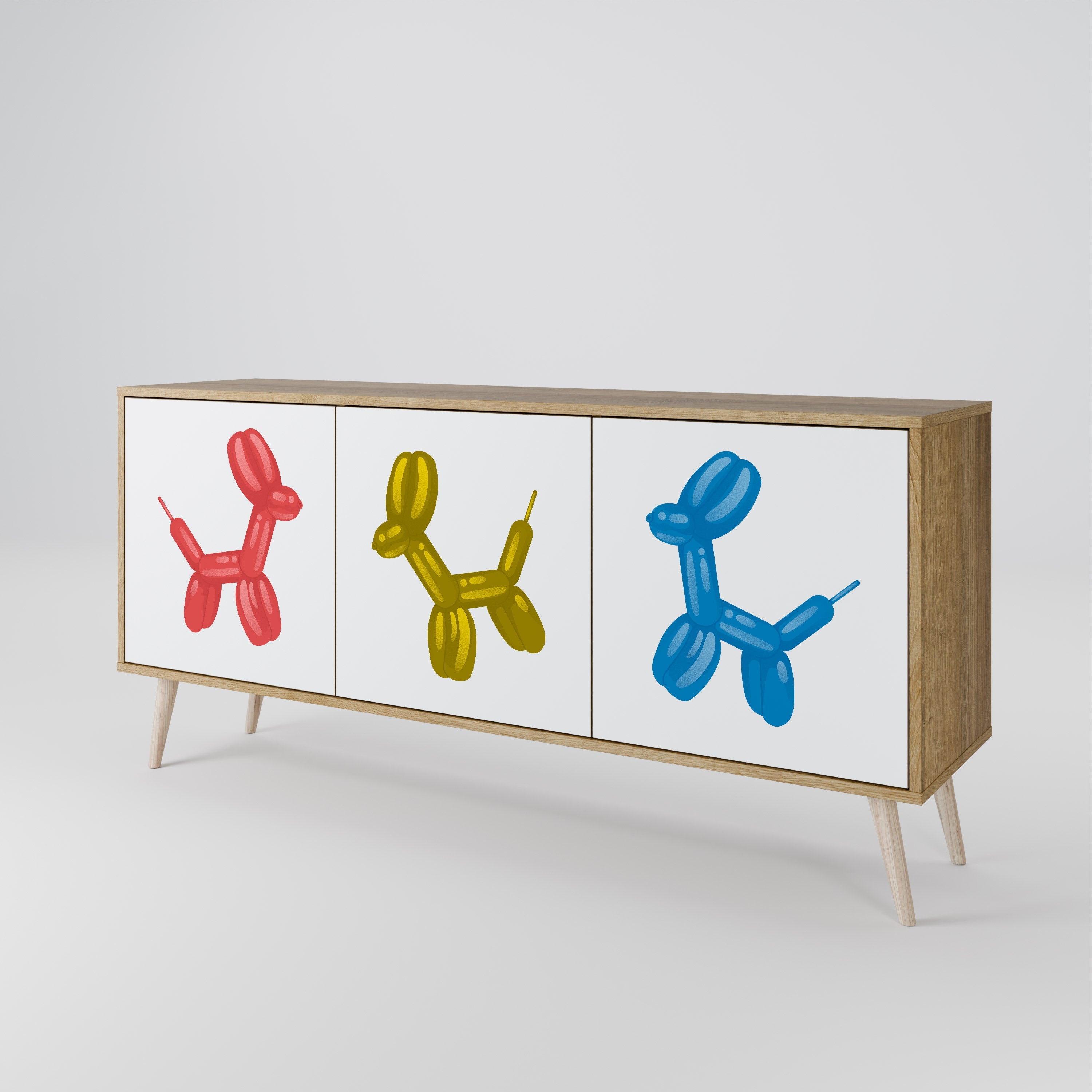 CHILDHOOD MEMORY 3-türiges Sideboard in Eichenoptik