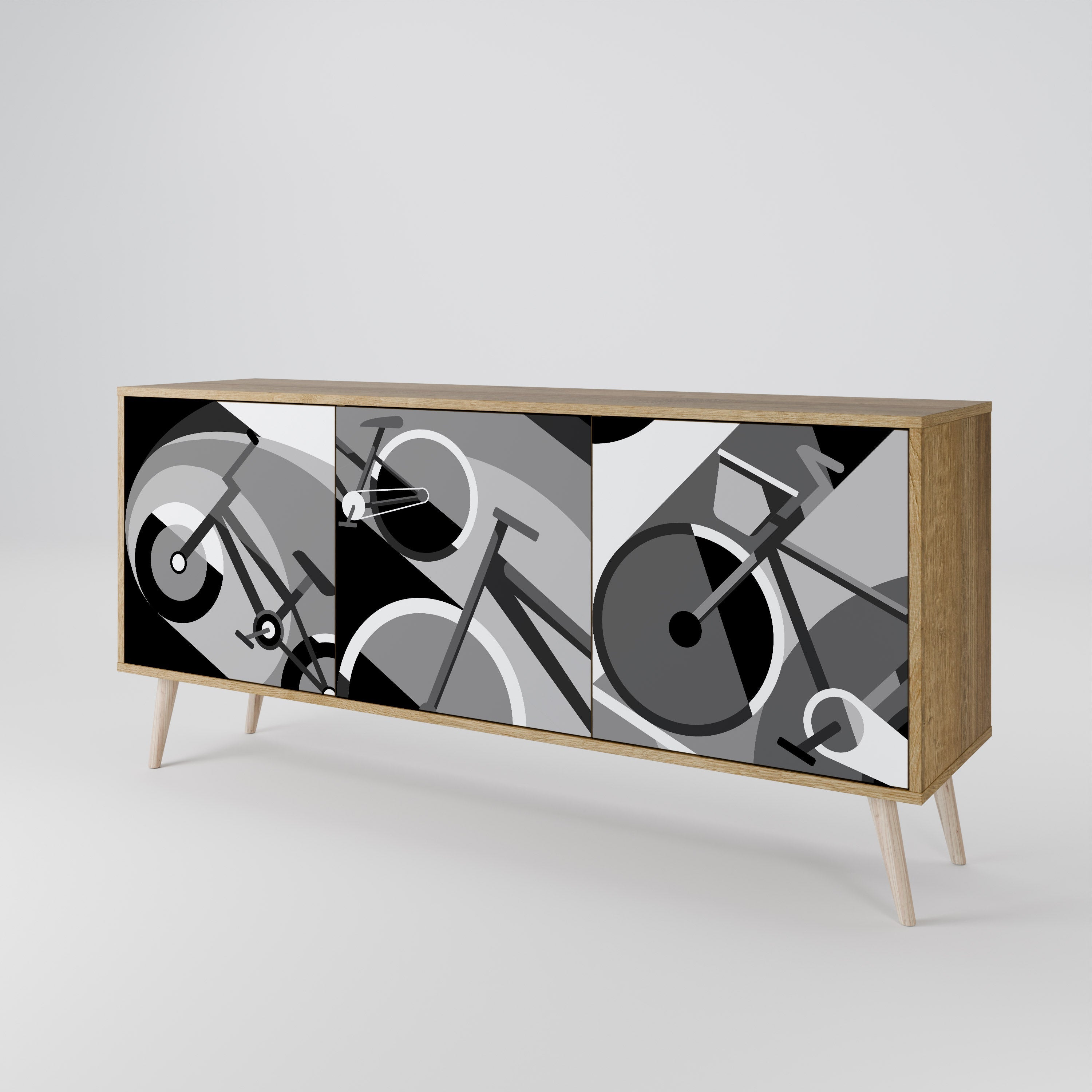 BIKE ENERGY 3-türiges Sideboard in Eichenoptik