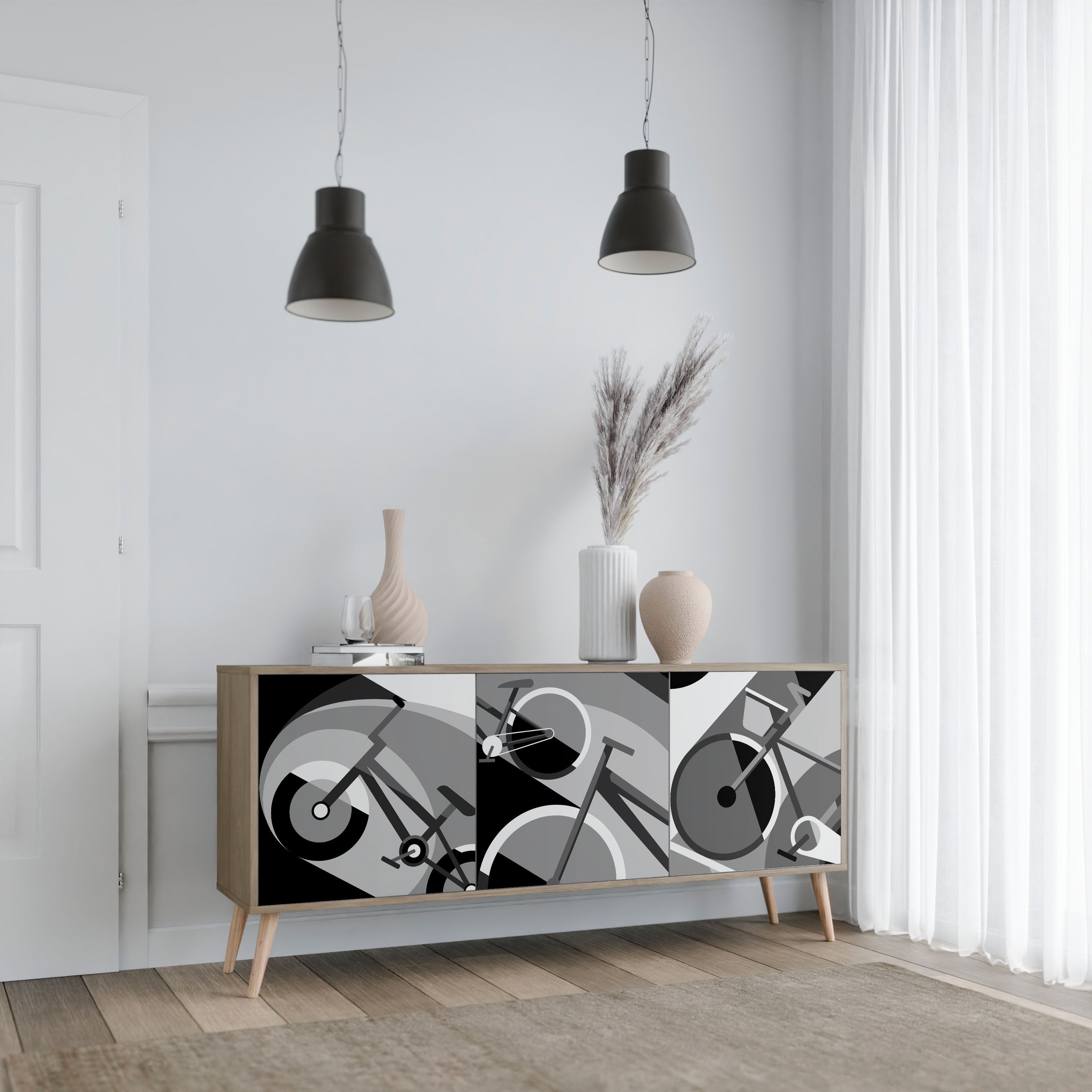 BIKE ENERGY 3-türiges Sideboard in Eichenoptik