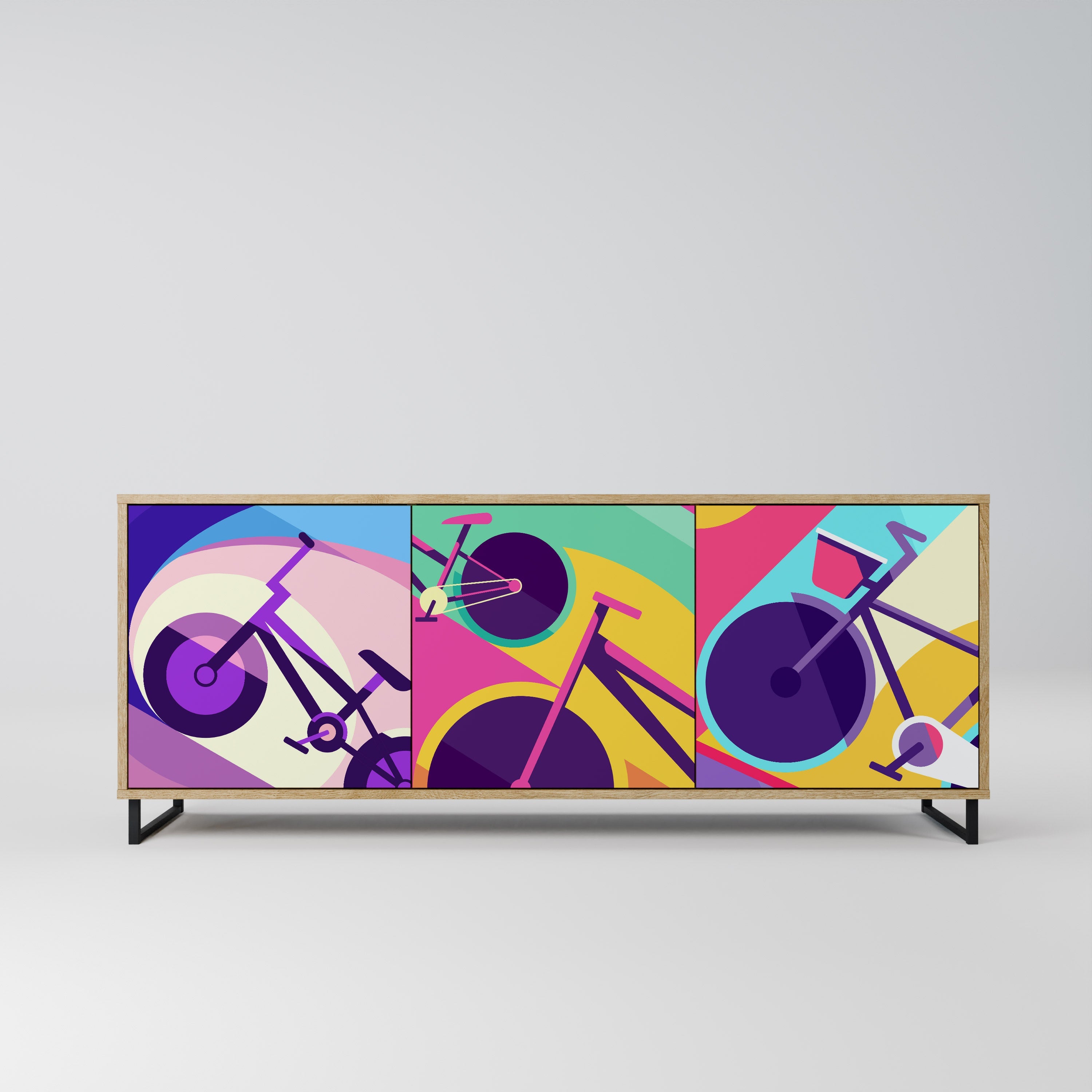 BIKE DREAMS 3-türiges Sideboard in Eichenoptik