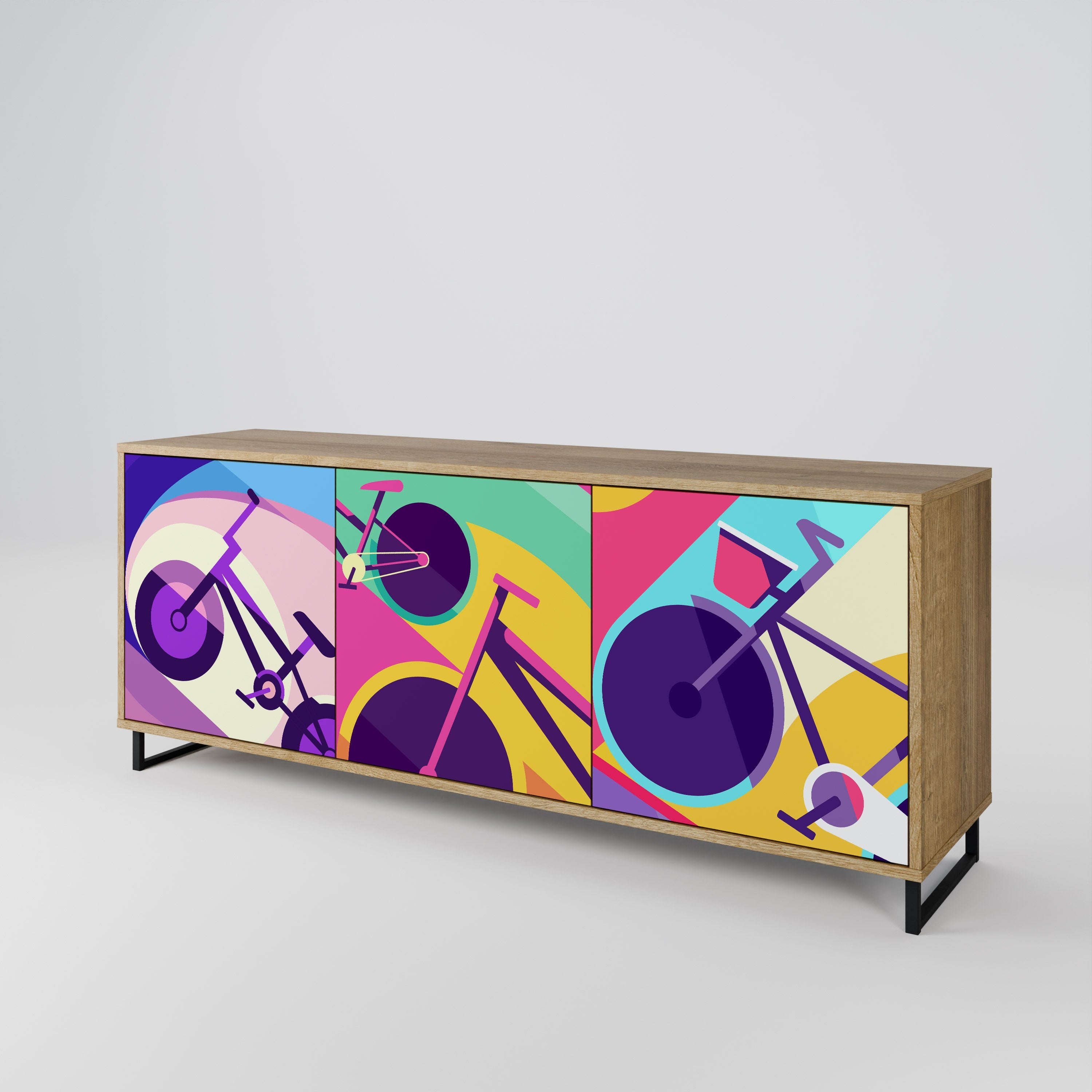 BIKE DREAMS 3-türiges Sideboard in Eichenoptik